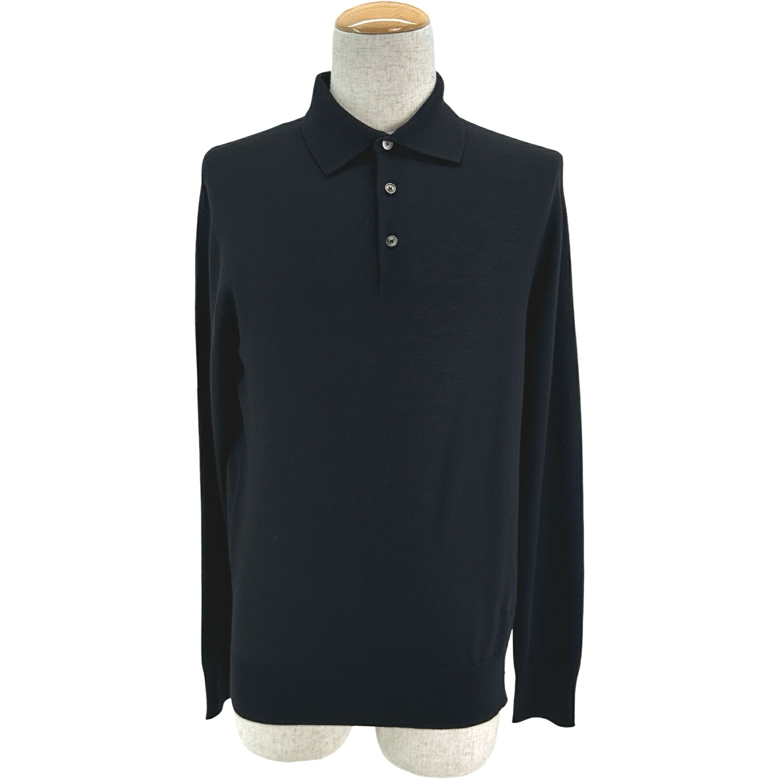 クリスチャン・ディオール Christian Dior ポロニットセーター 013M800AT069 ブラック ウール メンズ セーター【中古】｜OKURA（おお蔵）店