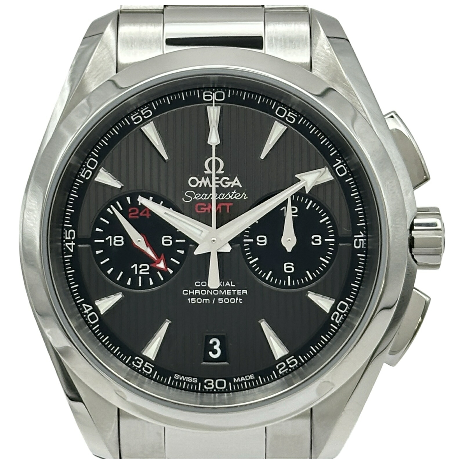 オメガ OMEGA シーマスター アクアテラ 150M コーアクシャル クロノメーター GMT 231.10.43.52.06.001 グレー ステンレススチール 自動巻き メンズ 腕時計【中古】