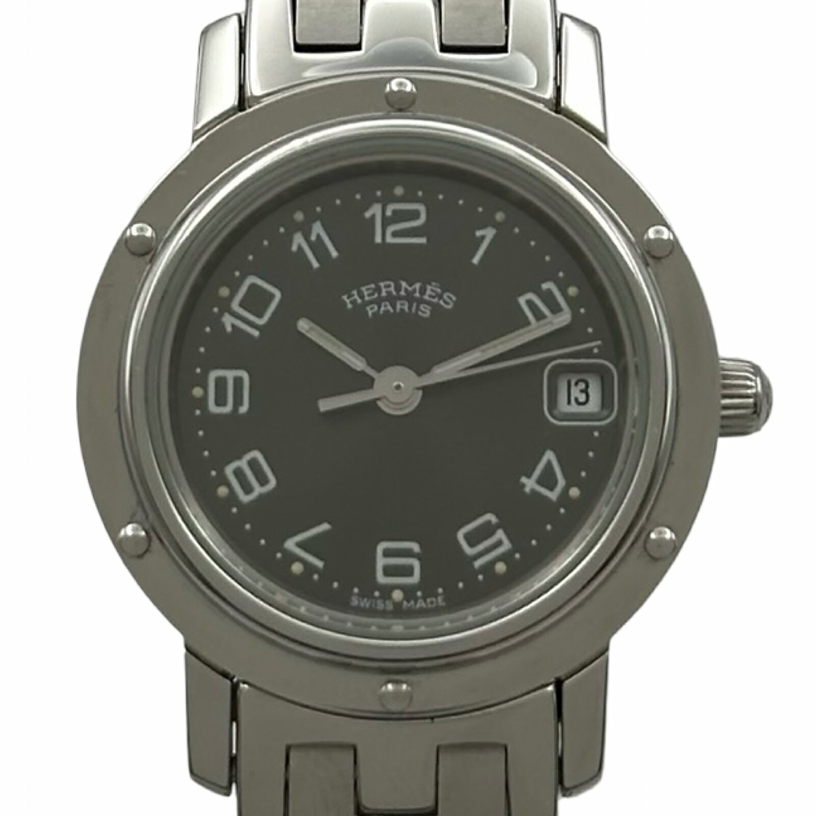 エルメス HERMES クリッパー CL4.210 ブラック ステンレススチール クオーツ レディース 腕時計【中古】｜OKURA（おお蔵）店