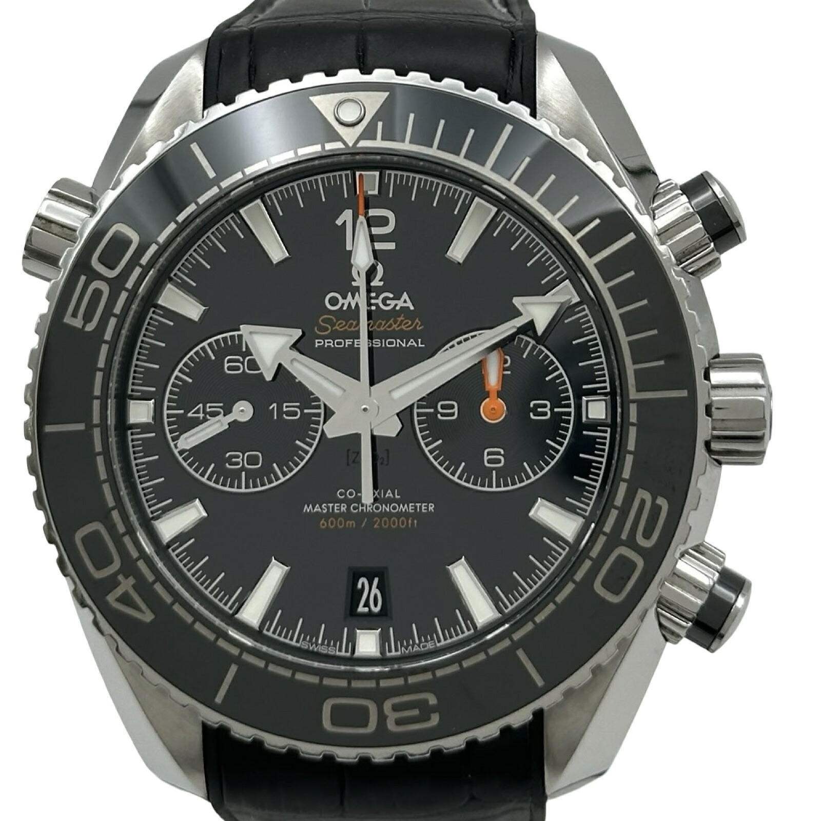 オメガ OMEGA シーマスター プラネットオーシャン 600M コーアクシャル マスタークロノメーター クロノグラフ 215.33.46.51.01.001 ブラック ステンレススチール 自動巻き メンズ 腕時計【中古】
