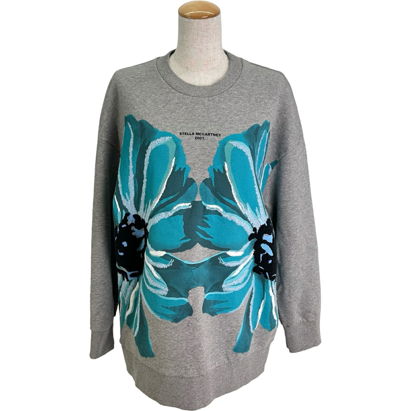 ステラ・マッカートニー STELLA McCARTNEY 花柄刺繍スウェットシャツ 604065 グレー コットン レディース スウェット【中古】