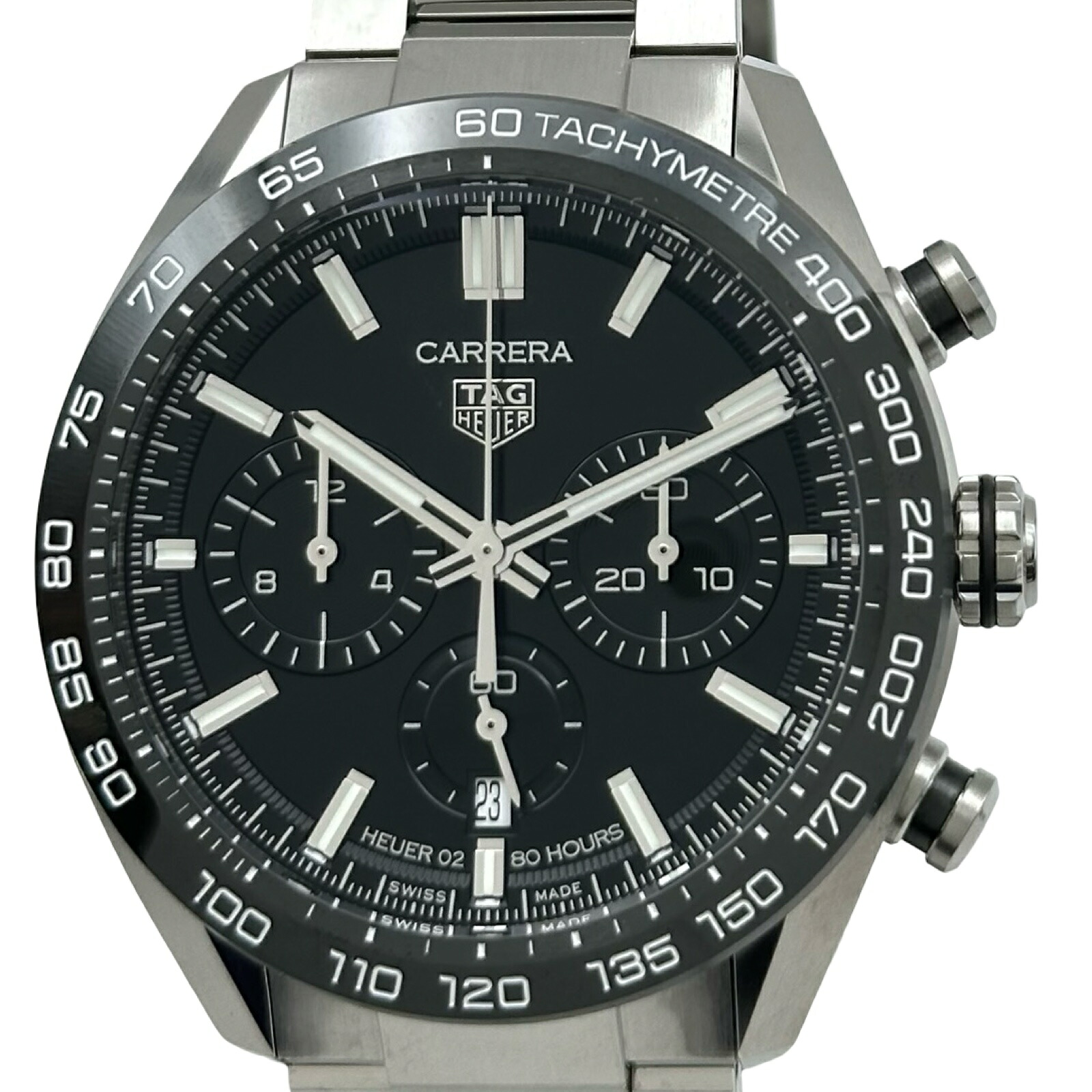 タグ・ホイヤー TAG HEUER カレラ キャリバー ホイヤー02 スポーツクロノグラフ CBN2A1B.BA0643 ブラック ステンレススチール 自動巻き メンズ 腕時計【中古】