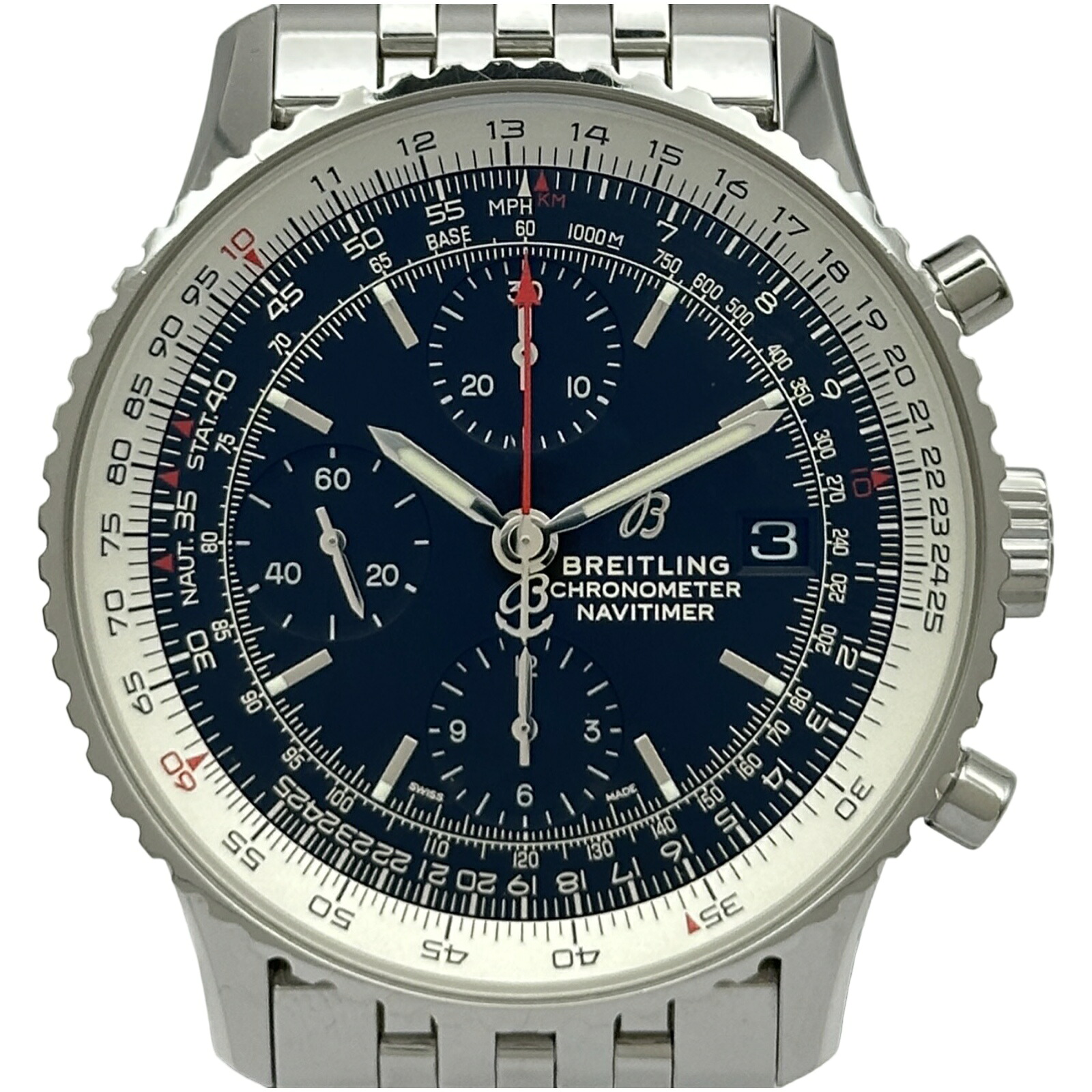 ブライトリング BREITLING オールド ナビタイマー ジャパンエディション A13324121B1A1 ブラック ステンレススチール 自動巻き メンズ 腕時計【中古】
