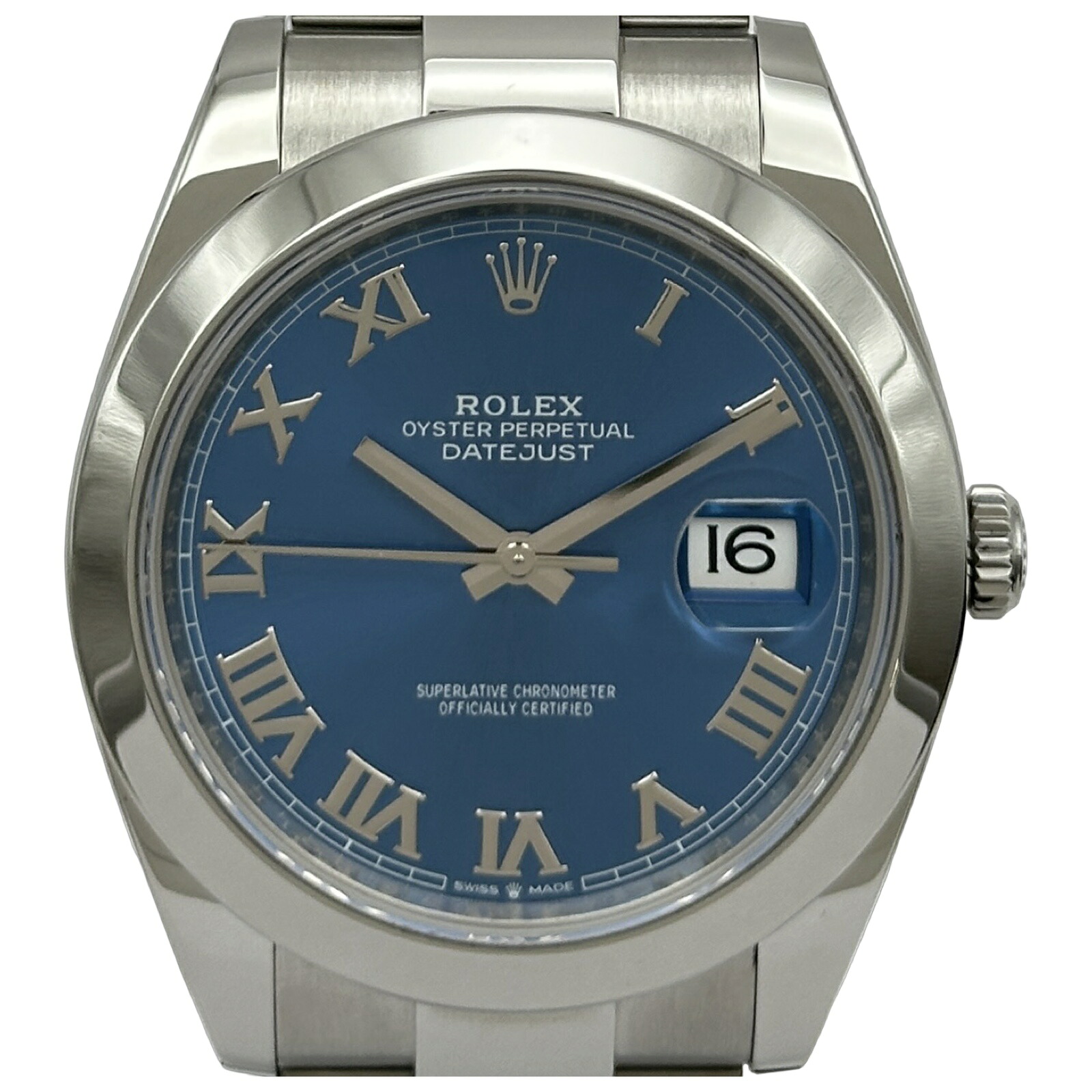 ロレックス ROLEX デイトジャスト41 126300 ブルー ステンレススチール 自動巻き メンズ 腕時計【中古】