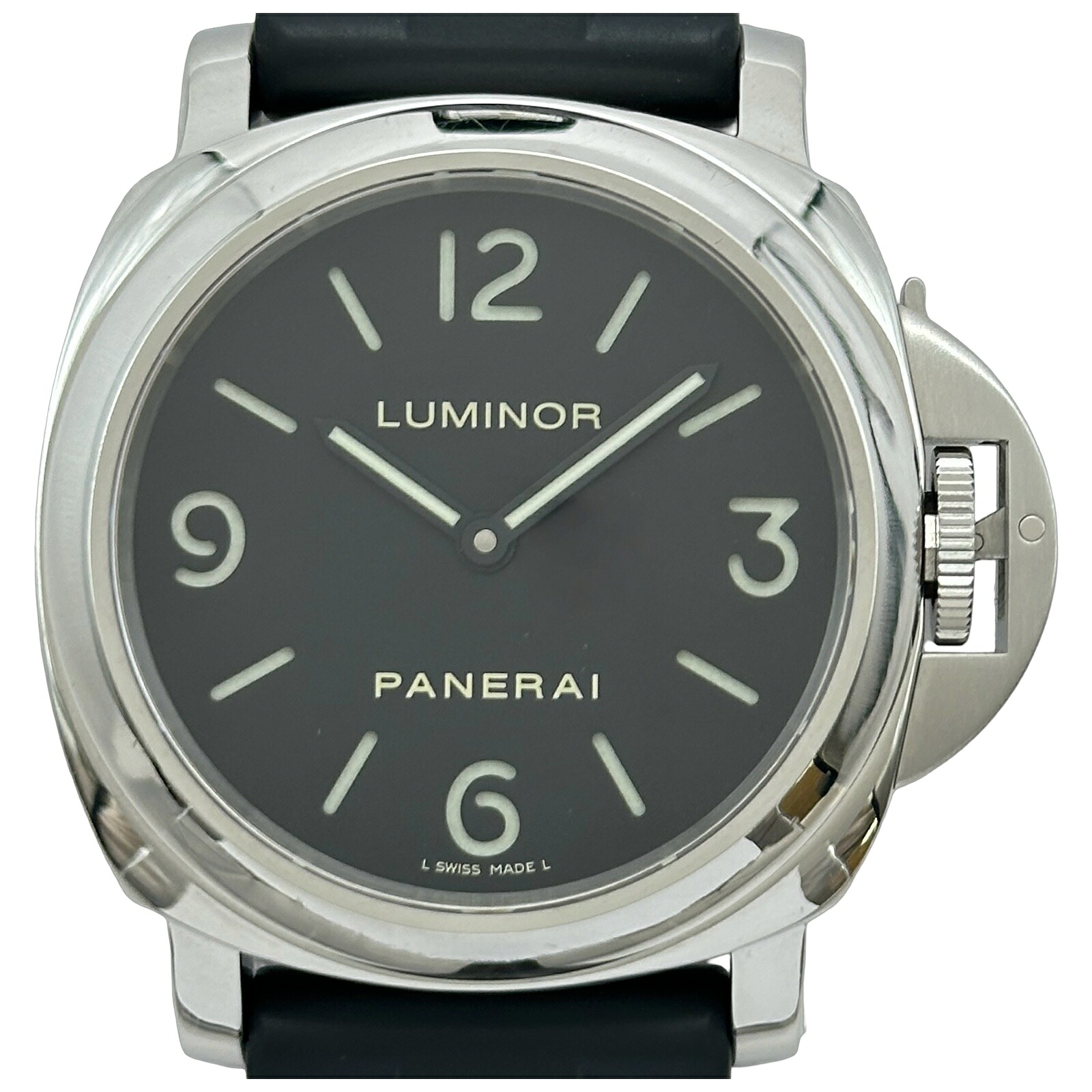 パネライ PANERAI ルミノール ベース PAM00112 ブラック ステンレススチール 手巻き メンズ 腕時計【中古】