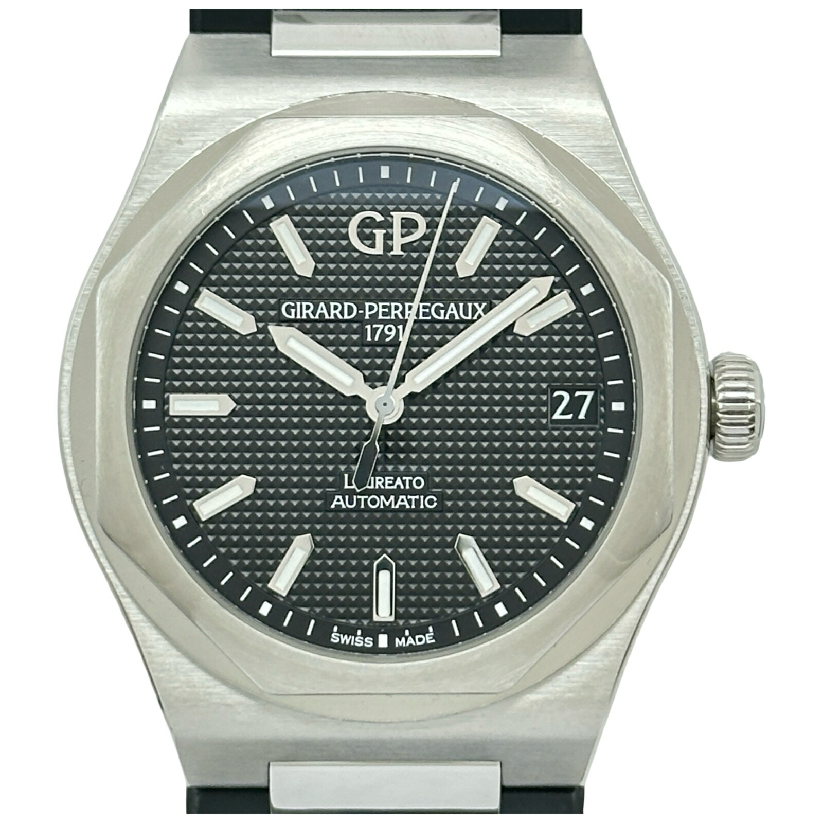 ジラール・ペルゴ GIRARD PERREGAUX ロレアート 42mm 81010-11-634-BB6A ブラック ステンレススチール 自動巻き メンズ 腕時計【中古】