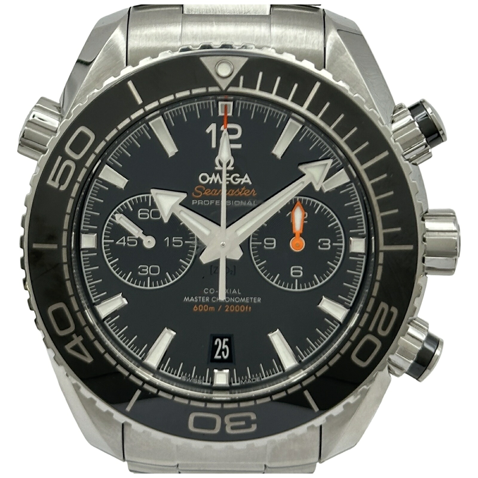オメガ OMEGA シーマスター プラネットオーシャン 600 コーアクシャル マスタークロノメーター 215.30.46.51.01.001 ブラック ステンレススチール 自動巻き メンズ 腕時計【中古】