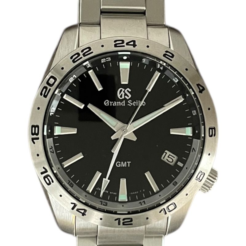 【6/1～ 最大限度30,000円OFFクーポン券！】地びたセイコー Grand Seiko 運動競技寄せ合わせ 9F石英 GMT SBGN027 黒いこと ステンレス鋼スチール写真 メンズ ウオッチ【中古】
