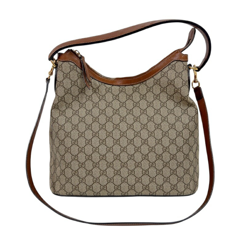 グッチ GUCCI GGスプリームホーボーバッグ 414930 ベージュ　ゴールド金具 GGスプリーム ユニセックス ショルダーバッグ【中古】