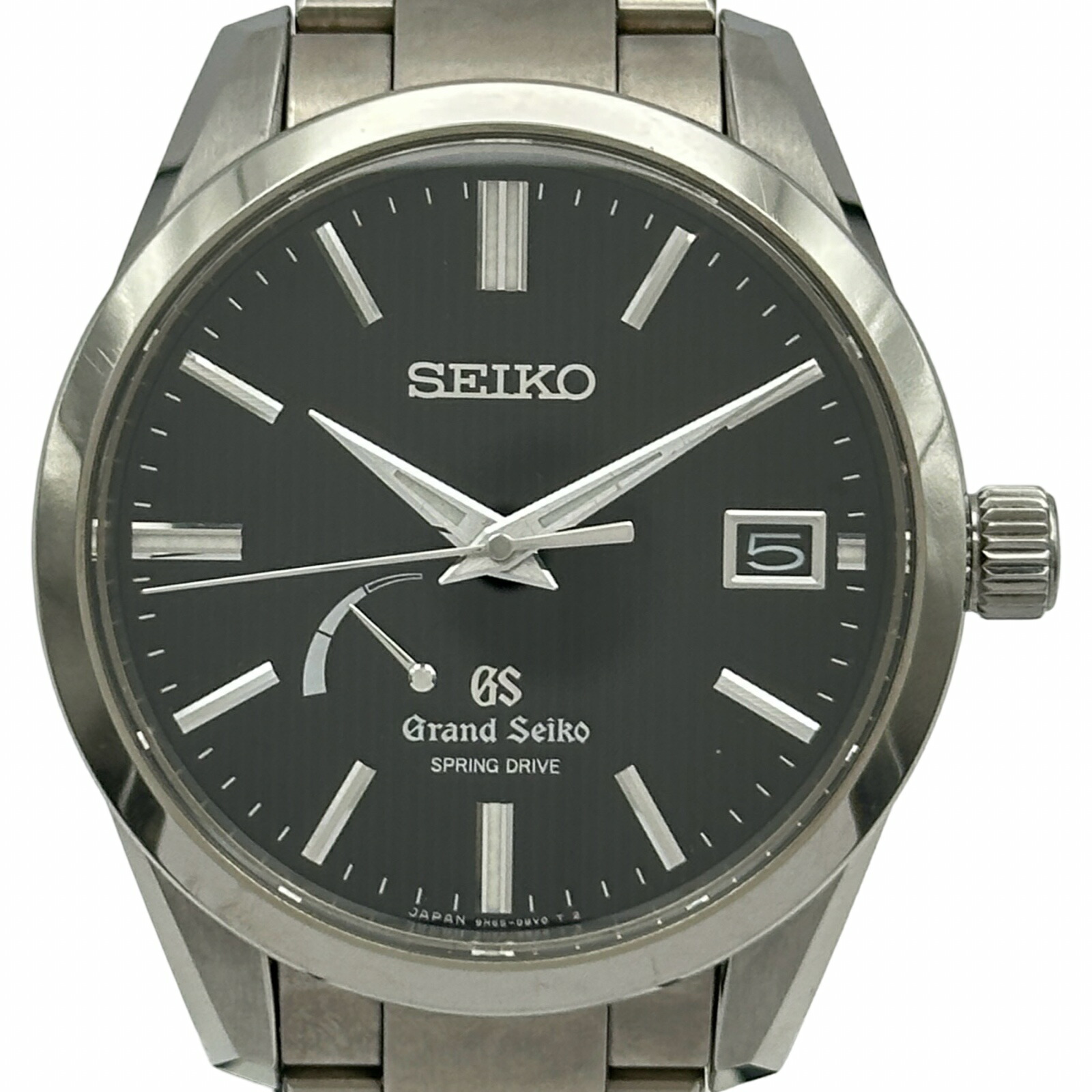 地べたセイコー Grand Seiko 弾機運転 SBGA149(9R65-0CJ0) 黒いこと チタン 自動小銃一巻き メンズ ウオッチ【中古】