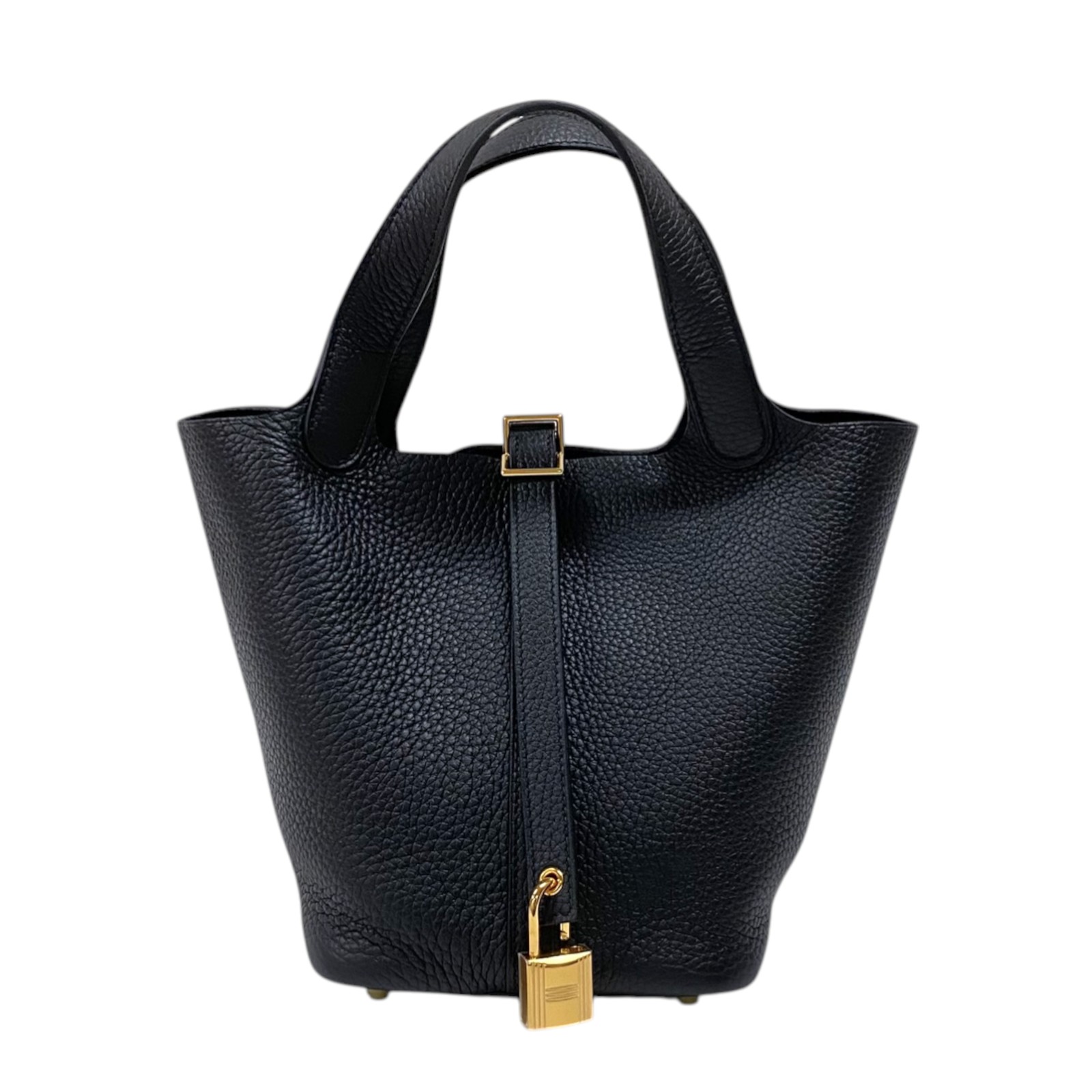 エルメス HERMES ピコタン鍵を掛けるPM W刻 黒いこと ゴールド金具 トリヨンクレマンス レディース ハンドバック【中古】