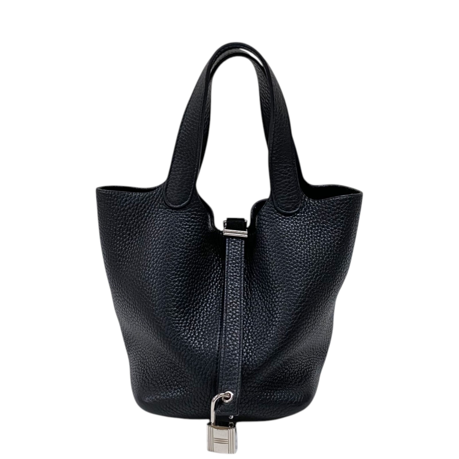 エルメス HERMES ピコタンロックPM T刻 ブラック シルバー金具 トリヨンクレマンス レディース ハンドバッグ【中古】