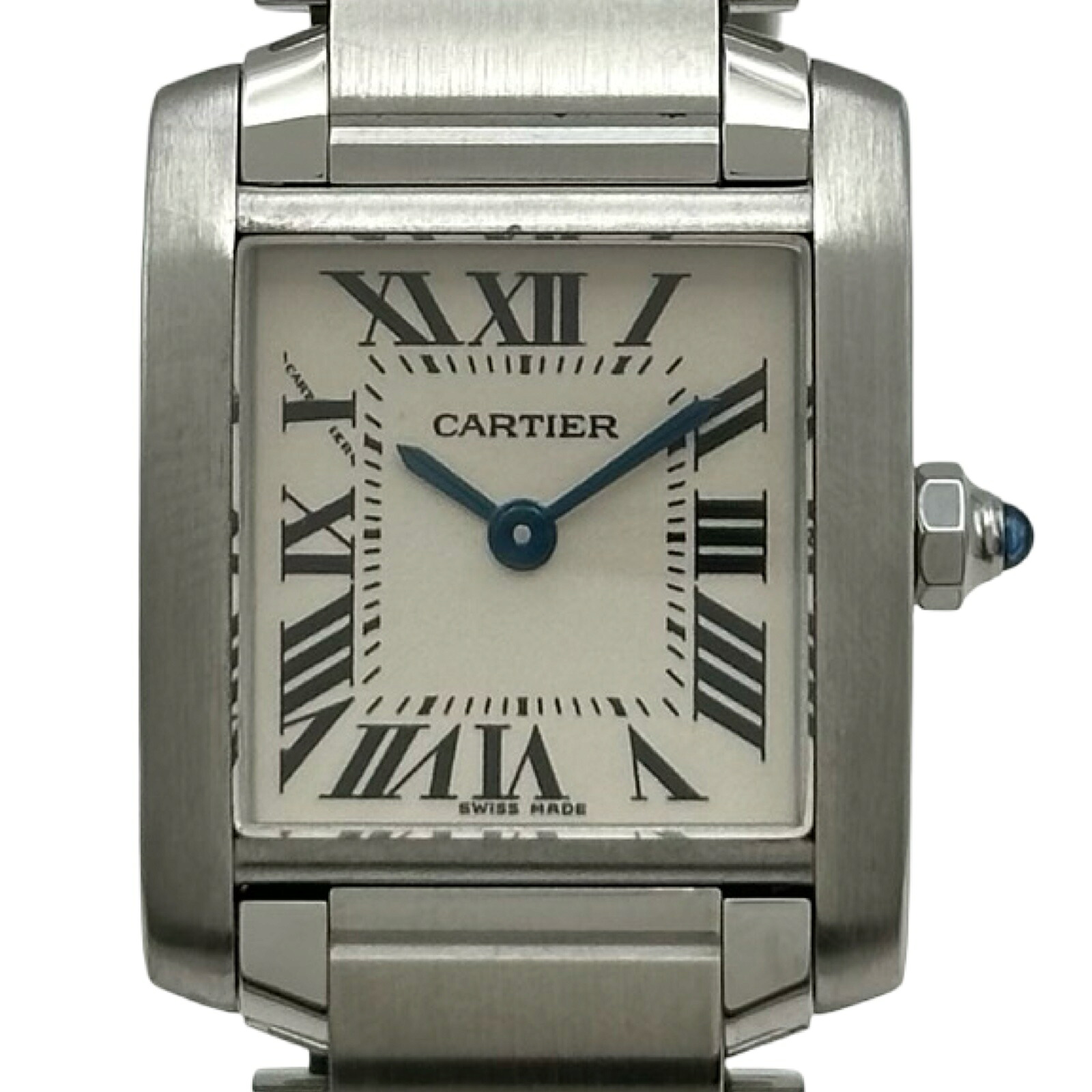 カルティエ Cartier タンク フランセーズ SM W51008Q3 ホワイト ステンレススチール クオーツ レディース 腕時計【中古】 181,500円