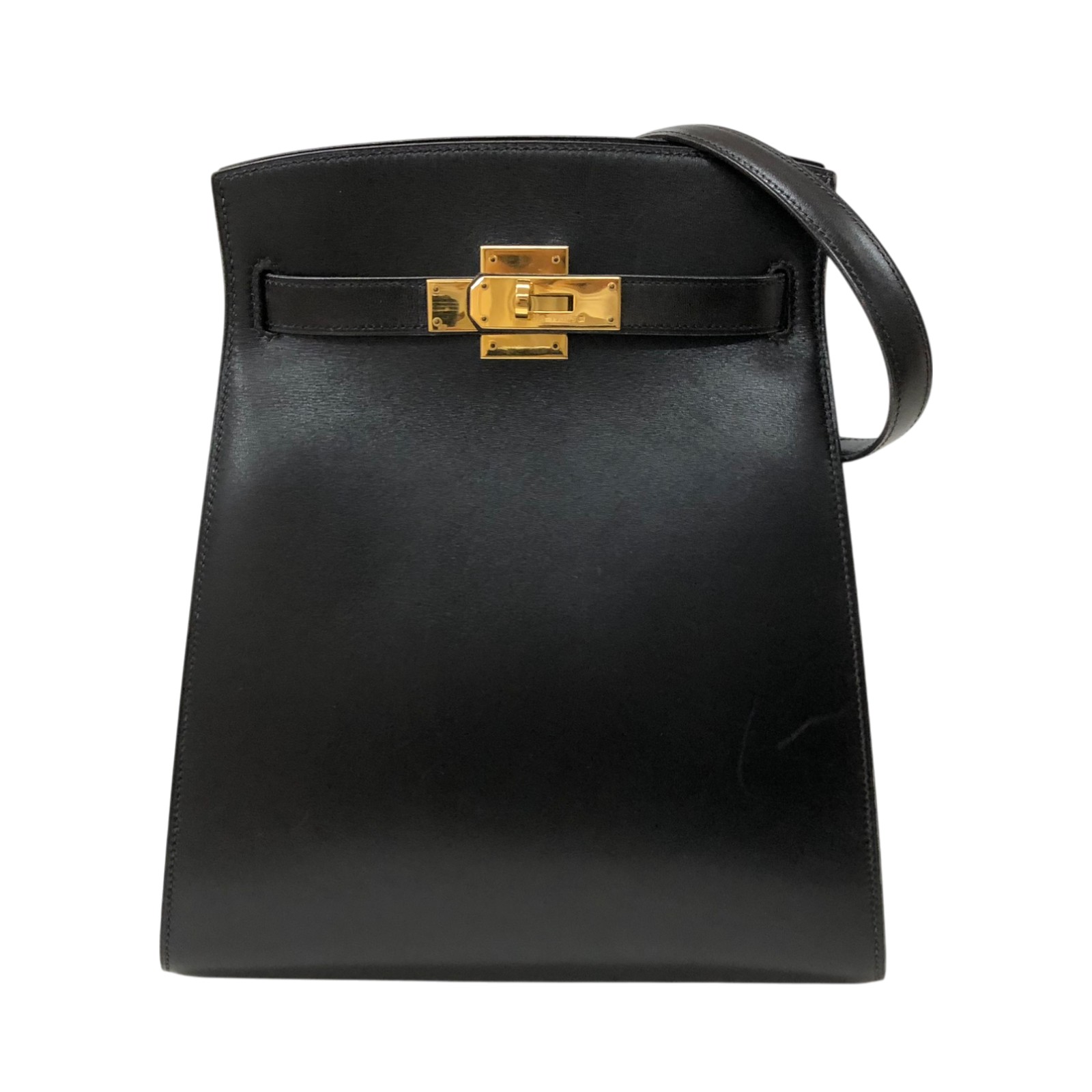 エルメス HERMES ケリースポーツMM 〇W刻 ブラック ゴールド金具 ボックスカーフ レディース ショルダーバッグ【中古】|OKURA(おお蔵)店
