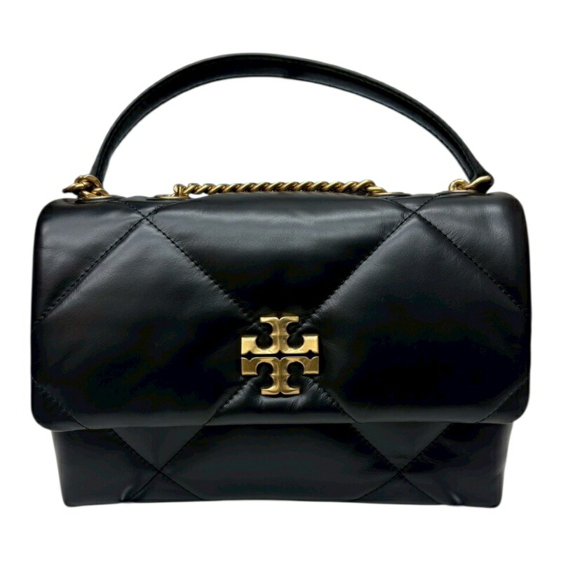 トリーバーチ TORY BURCH キラダイヤモンドキルトコンバーチブルショルダー 154706 ブラック ゴールド金具 レザー レディース ショルダーバッグ【中古】