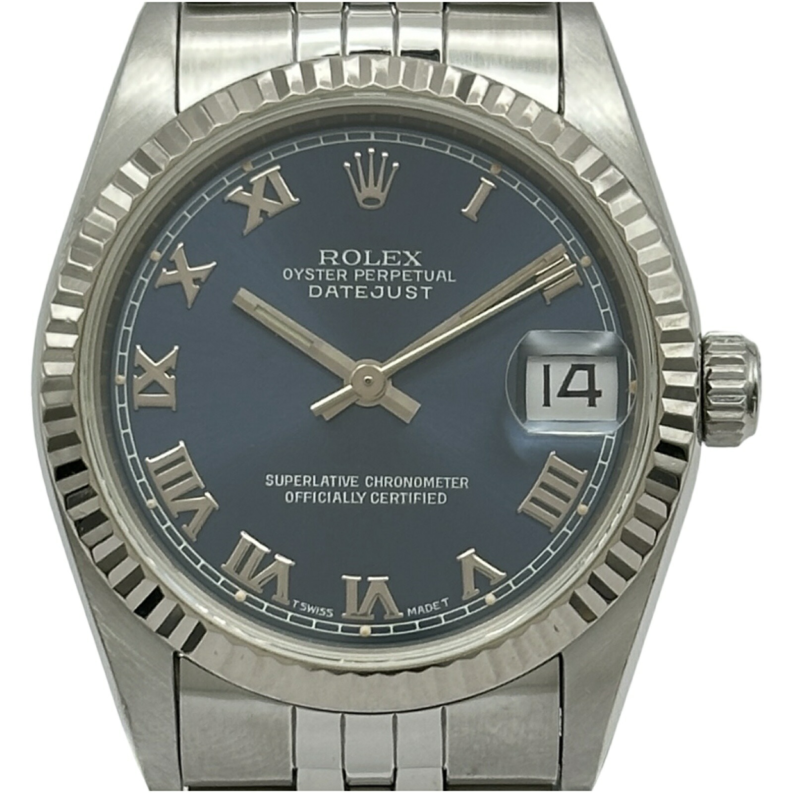 ロレックス ROLEX デイトジャスト 68274 ブルー ホワイトゴールド/ステンレススチール 自動巻き レディース 腕時計【中古】