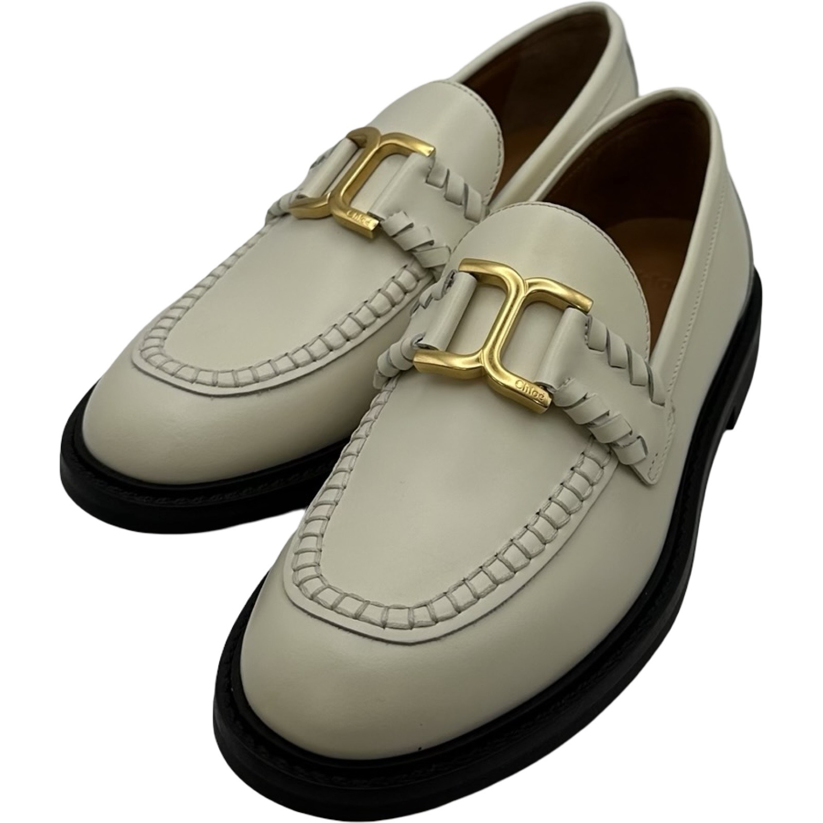 クロエ Chloe FLATS レザーローファー 皮膚軟化剤 なめし革 レディース 置き目毛革【中古】 ローファー-レディース靴-靴
