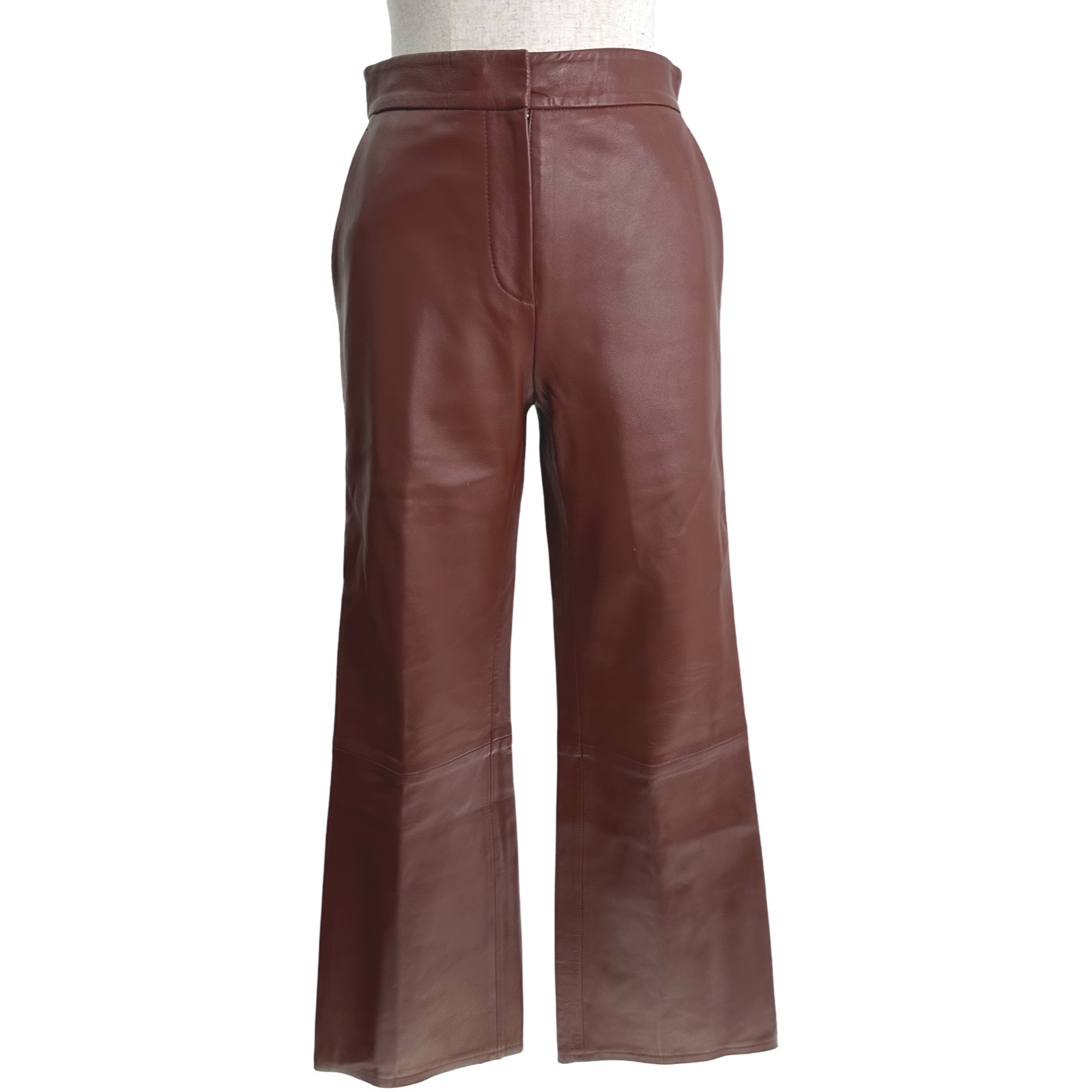 ヒューゴボス HUGO BOSS ラムレザーパンツ ブラウン レザー レディース パンツ【中古】