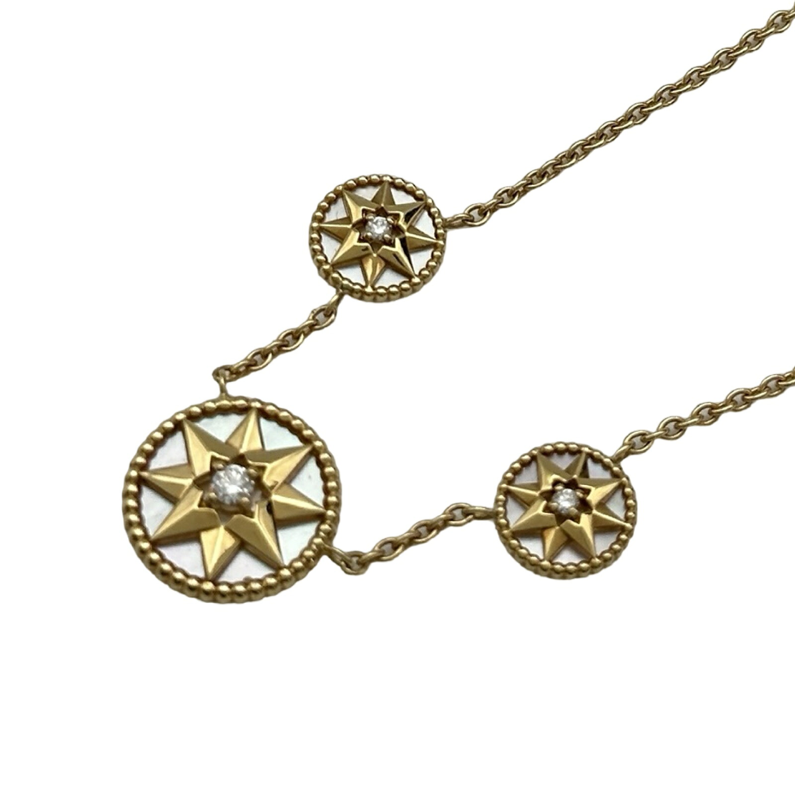 クリスチャン・ディオール Christian Dior ローズデヴァンネックレス ゴールド Au750 ジュエリー【中古】