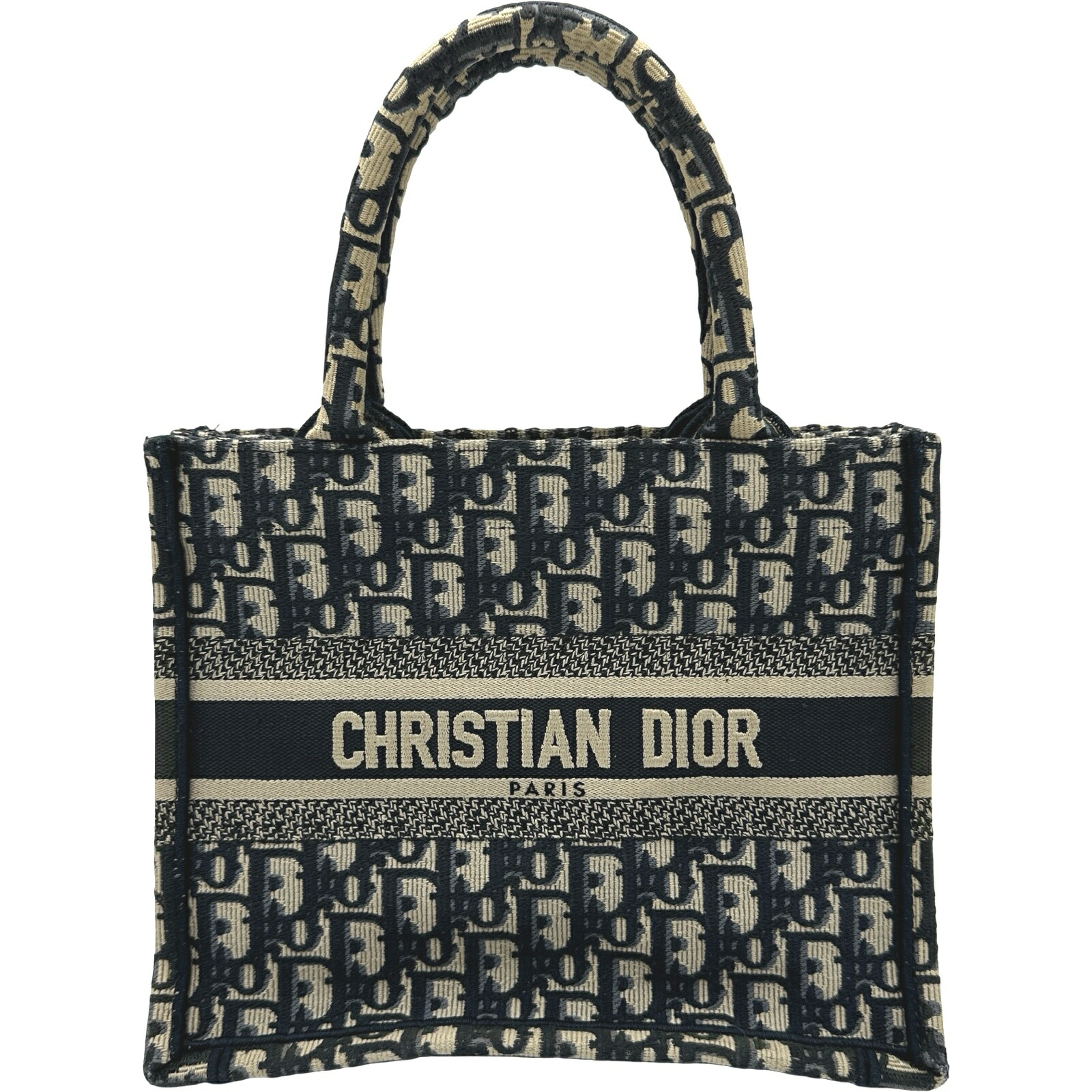 クリスチャン・ディオール Christian Dior ブックトート スモール M1265ZRIW ネイビー オブリーク/キャンバス レディース トートバッグ【中古】