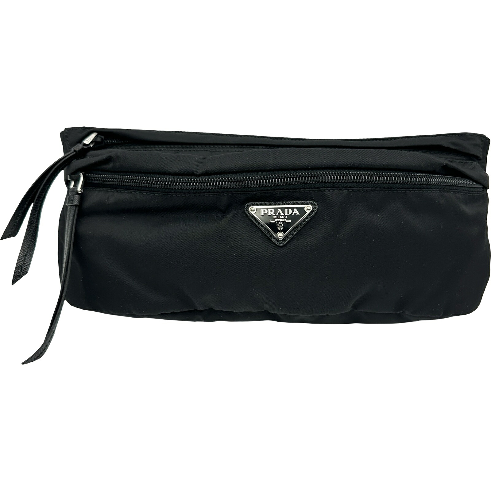 【6/1～ 最大限度30,000円OFF引き換え証！】プラダ PRADA 上半身御徒面子 1BL011 黒いこと しろがね色金具 ナイロン レディース 上半身御徒面子【中古】