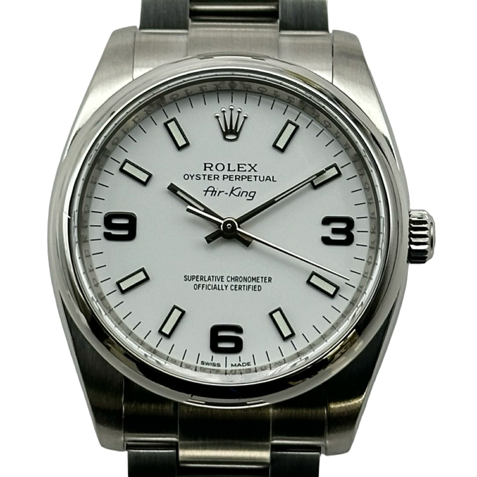 ロレックス ROLEX エアキング 114200 ホワイト ステンレススチール 自動巻き ユニセックス 腕時計【中古】｜OKURA（おお蔵）店