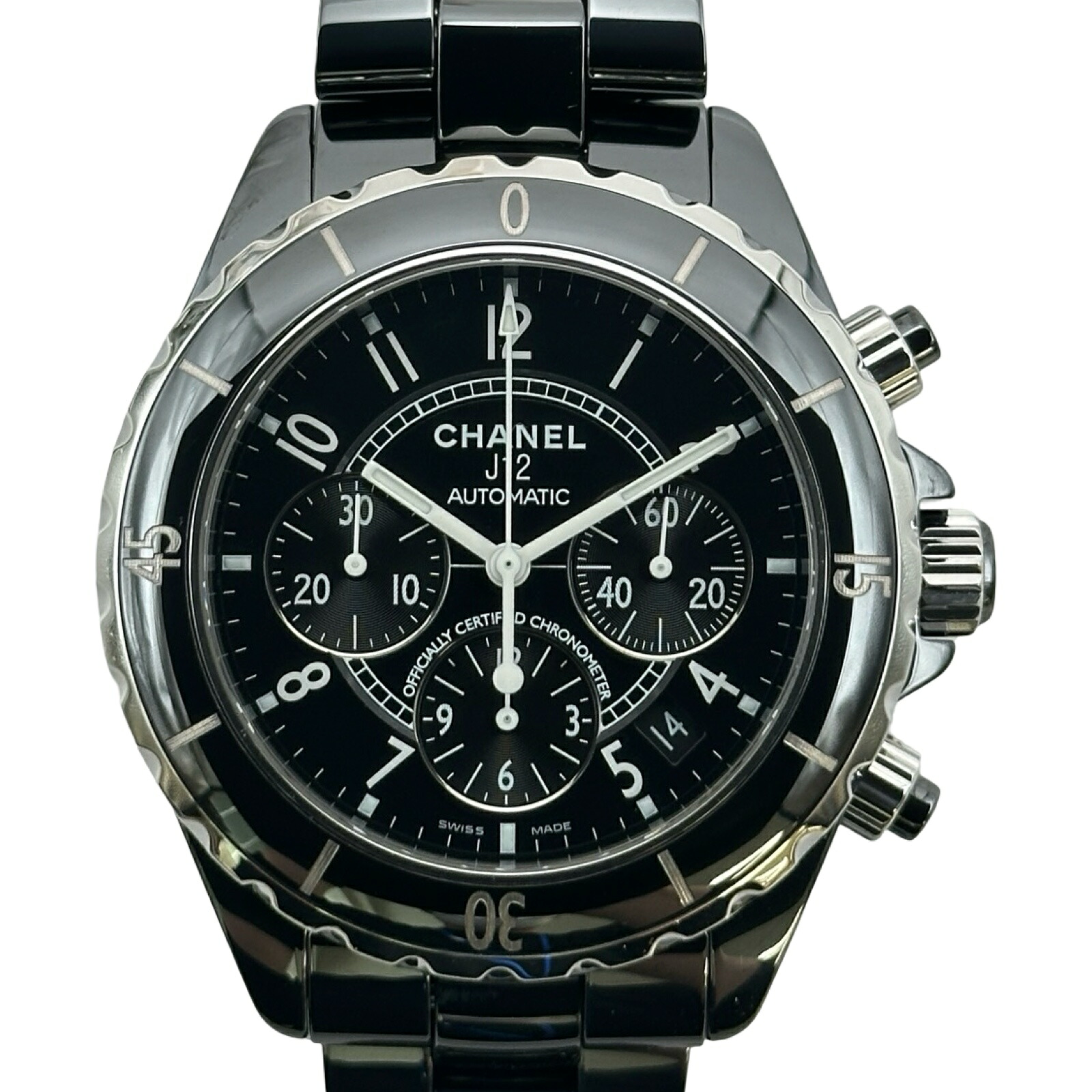 シャネル CHANEL J12 クロノグラフ 41MM H0940 ブラック セラミック/ステンレススチール 自動巻き メンズ 腕時計【中古】