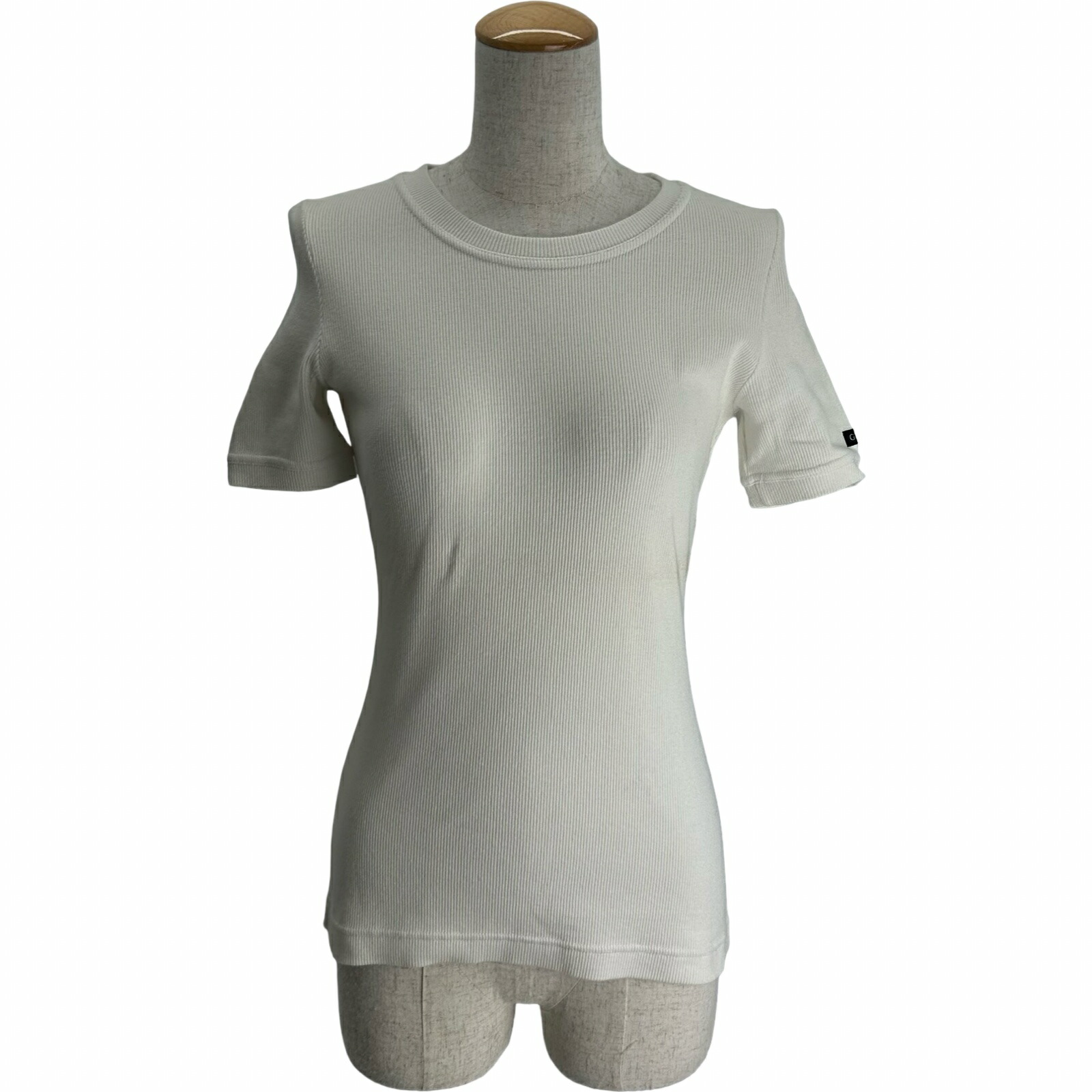 グッチ GUCCI ワンポイントロゴ半袖Tシャツ ホワイト コットン レディース 半袖Ｔシャツ【中古】