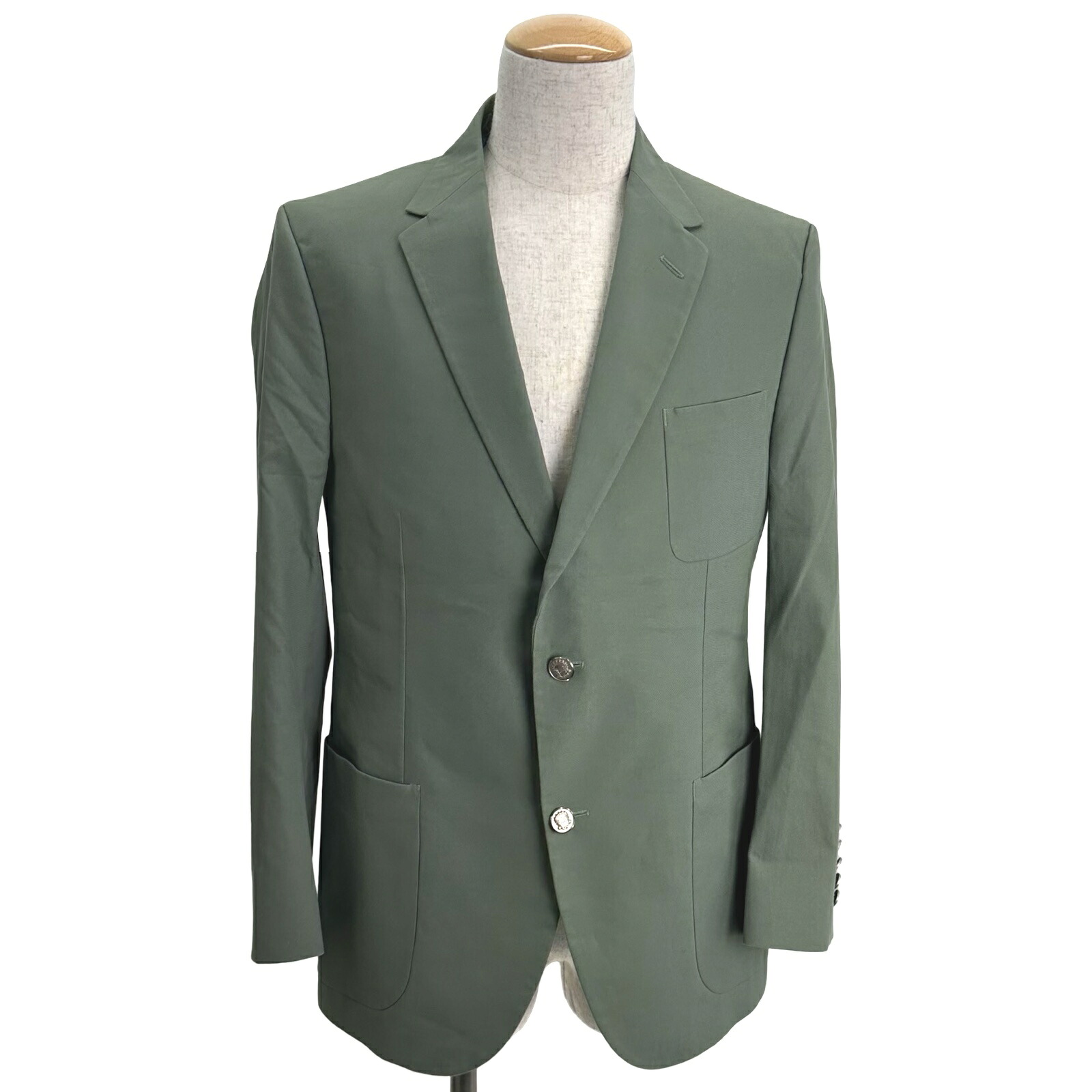 グッチ GUCCI GGロゴボタンテーラードジャケット 572U13 カーキ 綿織物 メンズ テーラードジャケット【中古】