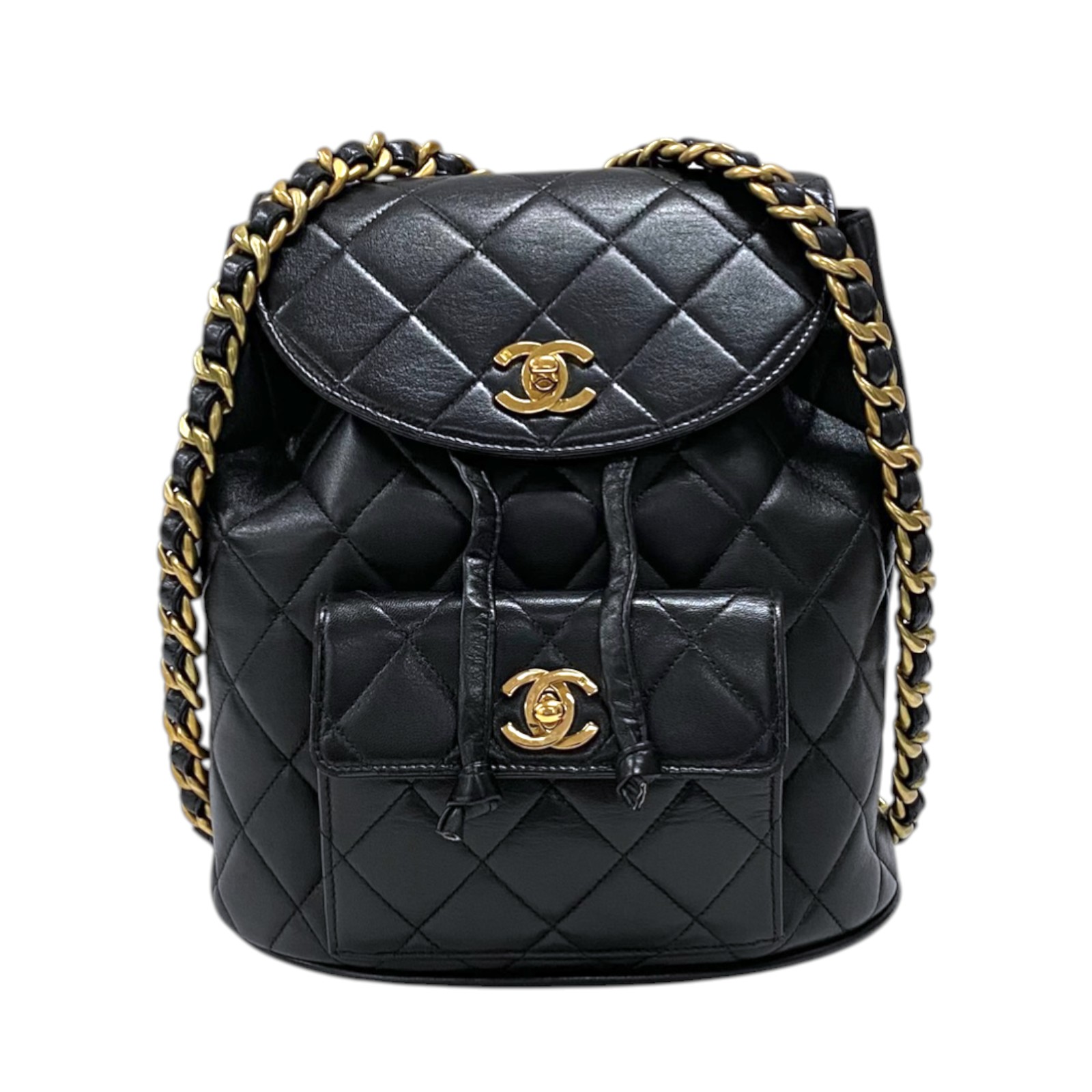 シャネル CHANEL マトラッセ 背嚢 黒いこと ゴールド金具 子ヒツジ素はだ レディース デイパック【中古】
