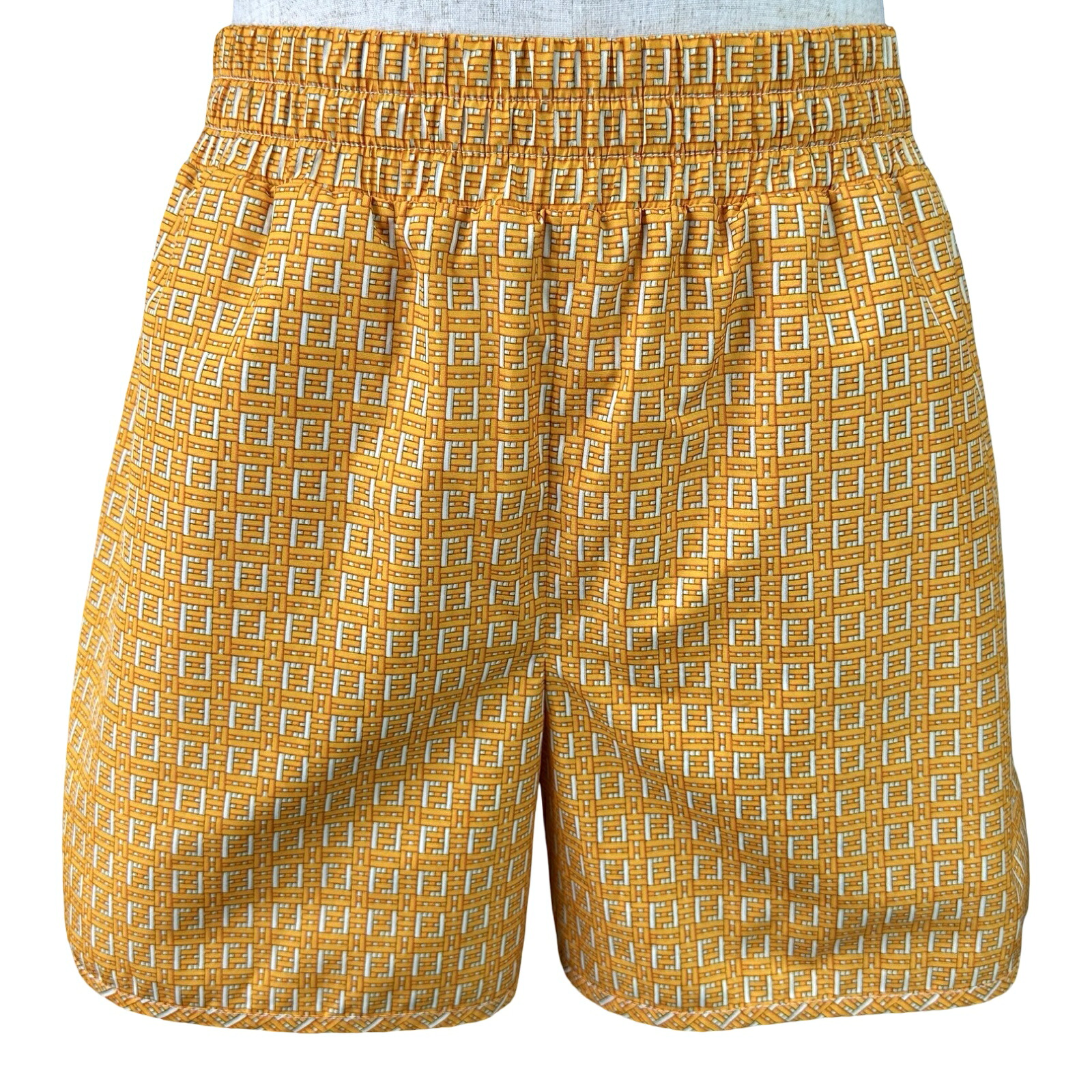 フェンディ FENDI FF総柄ショートパンツ FAB230 イエロー ポリエステル メンズ ショートパンツ【中古】