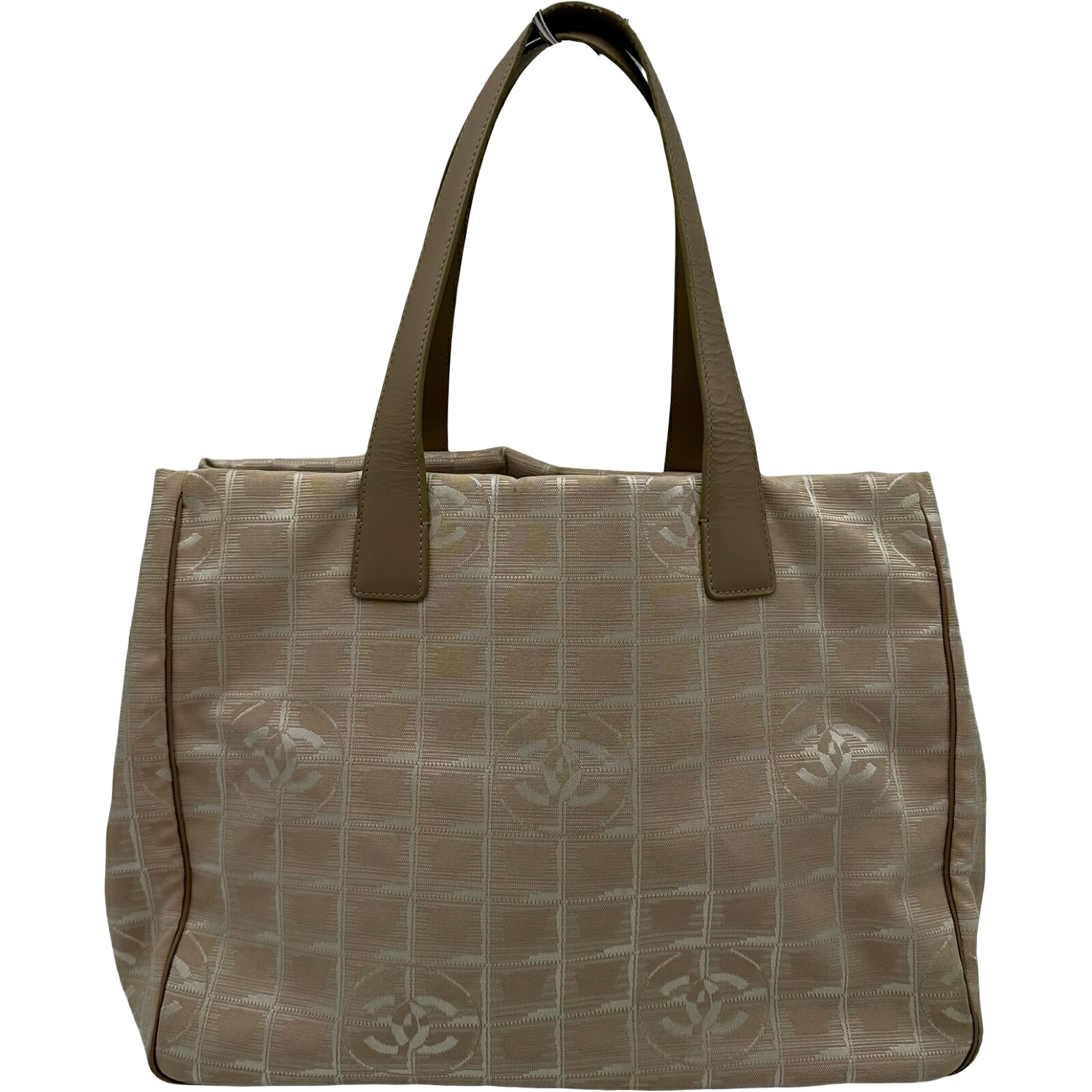 シャネル CHANEL ニュートラベルライン トートMM A15991 8番台 ベージュ ナイロンジャガード レディース トートバッグ【中古】 29,250円