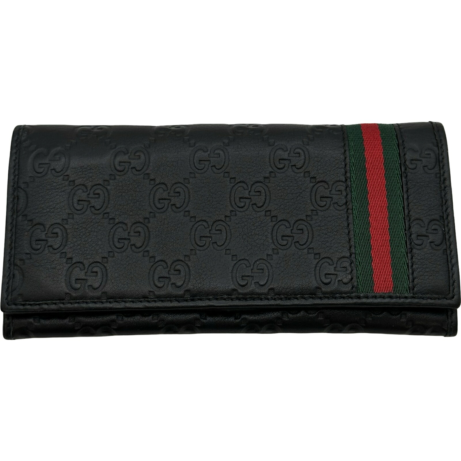 グッチ GUCCI グッチシマロングウォレット 212186 黒いこと グッチシマレザー メンズ 長札入れ【中古】 財布・ケース-バッグ・小物・ブランド雑貨