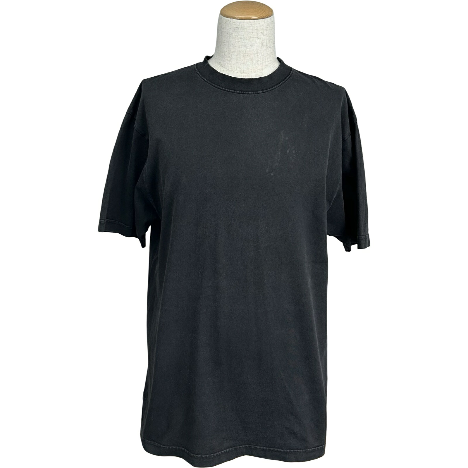バレンシアガ BALENCIAGA ラインストーンロゴ半袖Tシャツ 641655 ブラック コットン メンズ 半袖シャツ【中古】