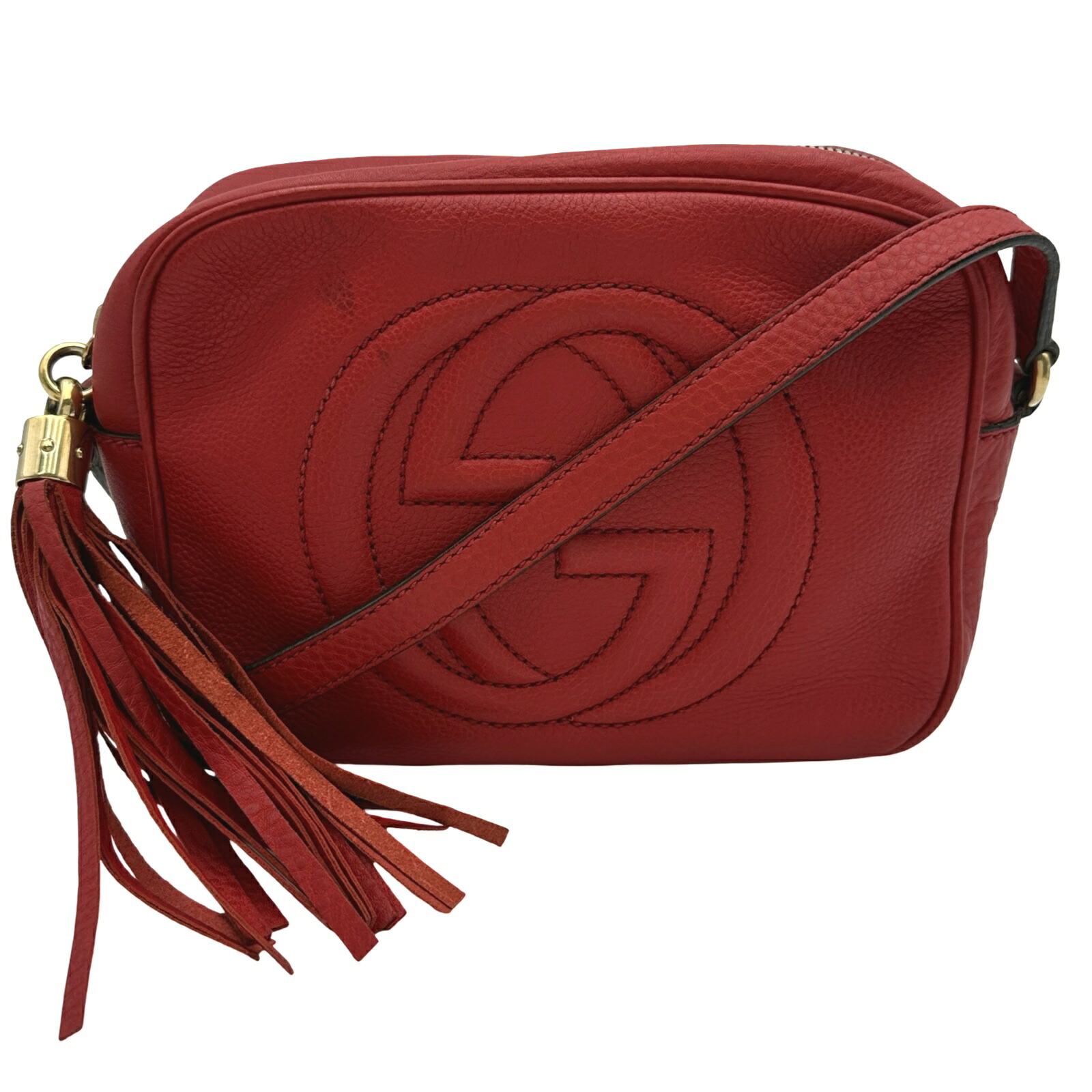 グッチ GUCCI ソーホーカメラバッグ 308364 レッド レザー レディース ショルダーバッグ【中古】