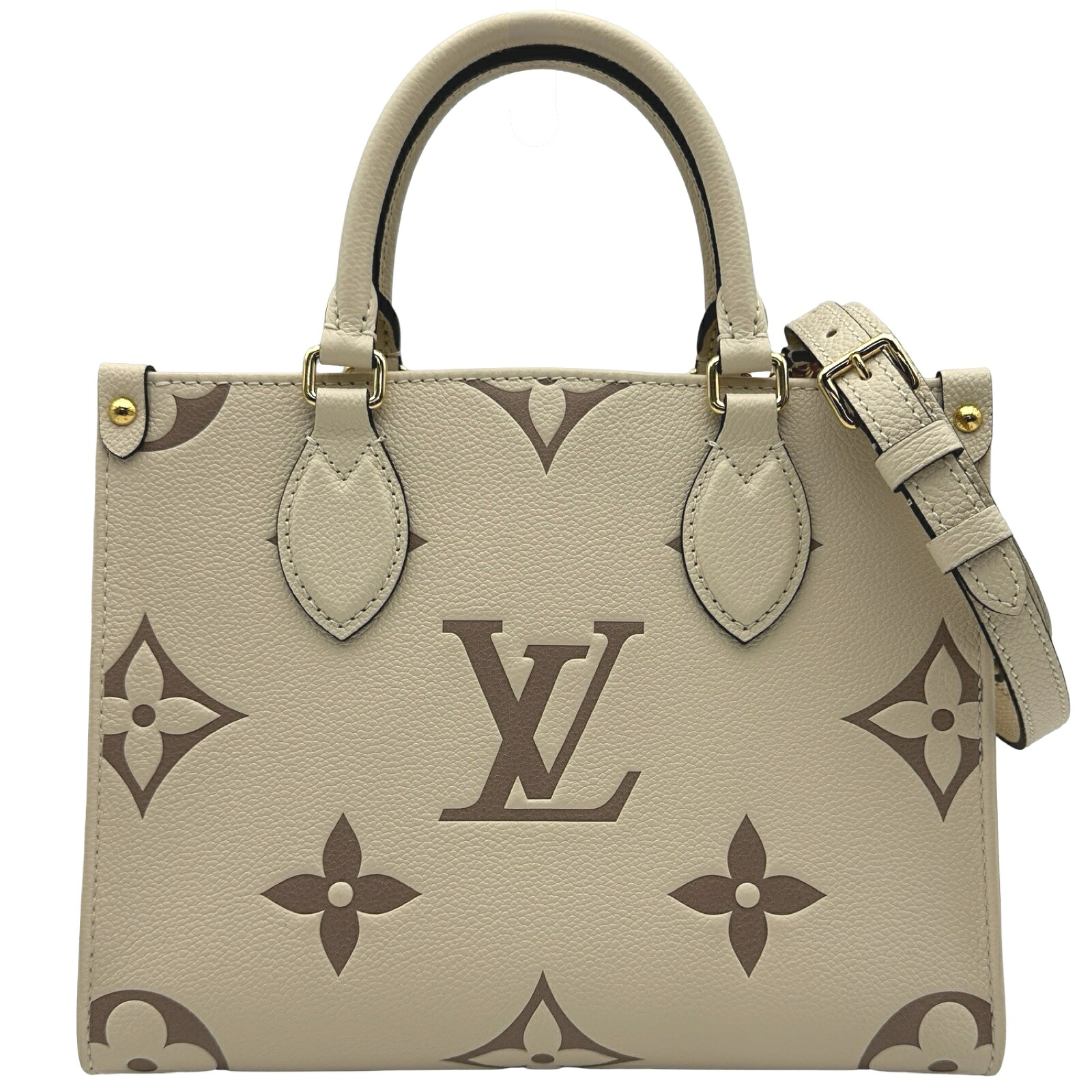 ルイ・ヴィトン LOUIS VUITTON オンザゴーPM M45654 クレーム/ボワドローズ バイカラー レディース ハンドバッグ【中古】