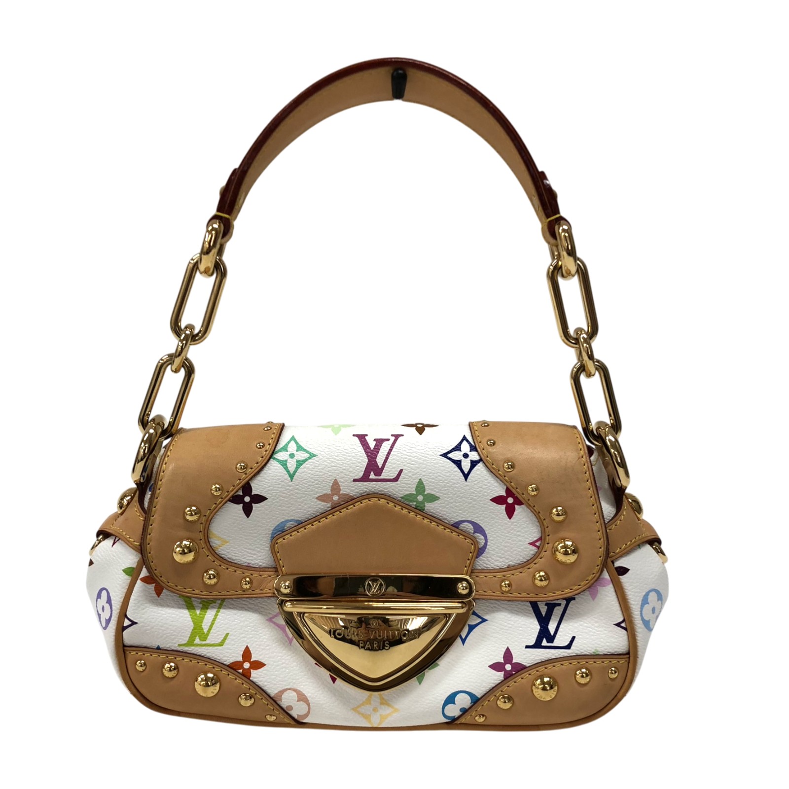 【6/1～ 最大限度30,000円OFFクーポン券！】ルイ・ヴィトン LOUIS VUITTON マリリン M40127 ブロン ゴールド金具 モノグラム・マルチカラーキャンバス レディース ハンドバック【中古】