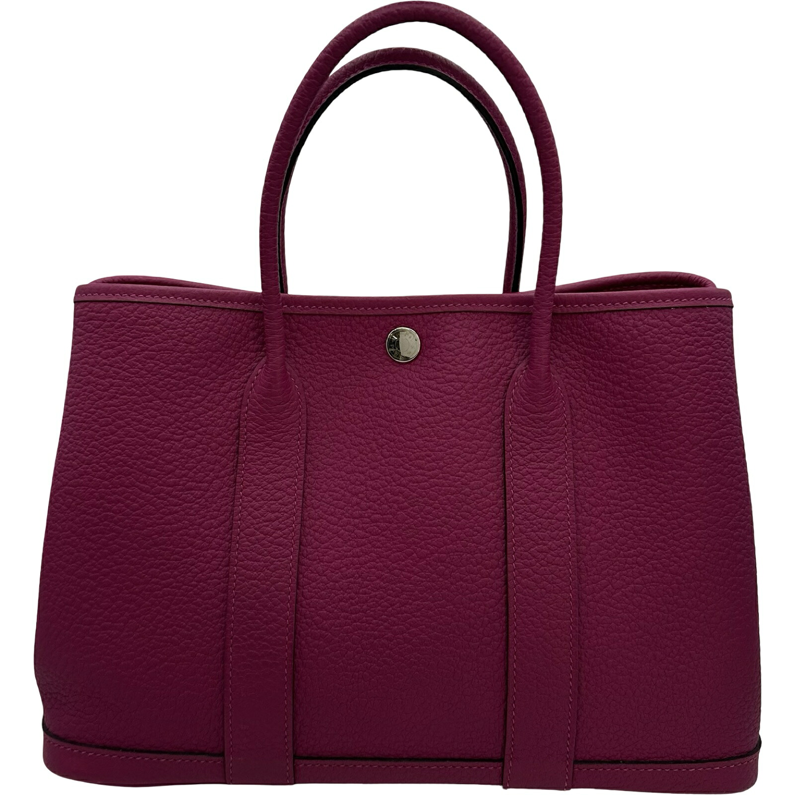 エルメス HERMES ガーデンパーティTPM C刻 ローズパープル シルバー金具 カントリー レディース ハンドバッグ【中古】