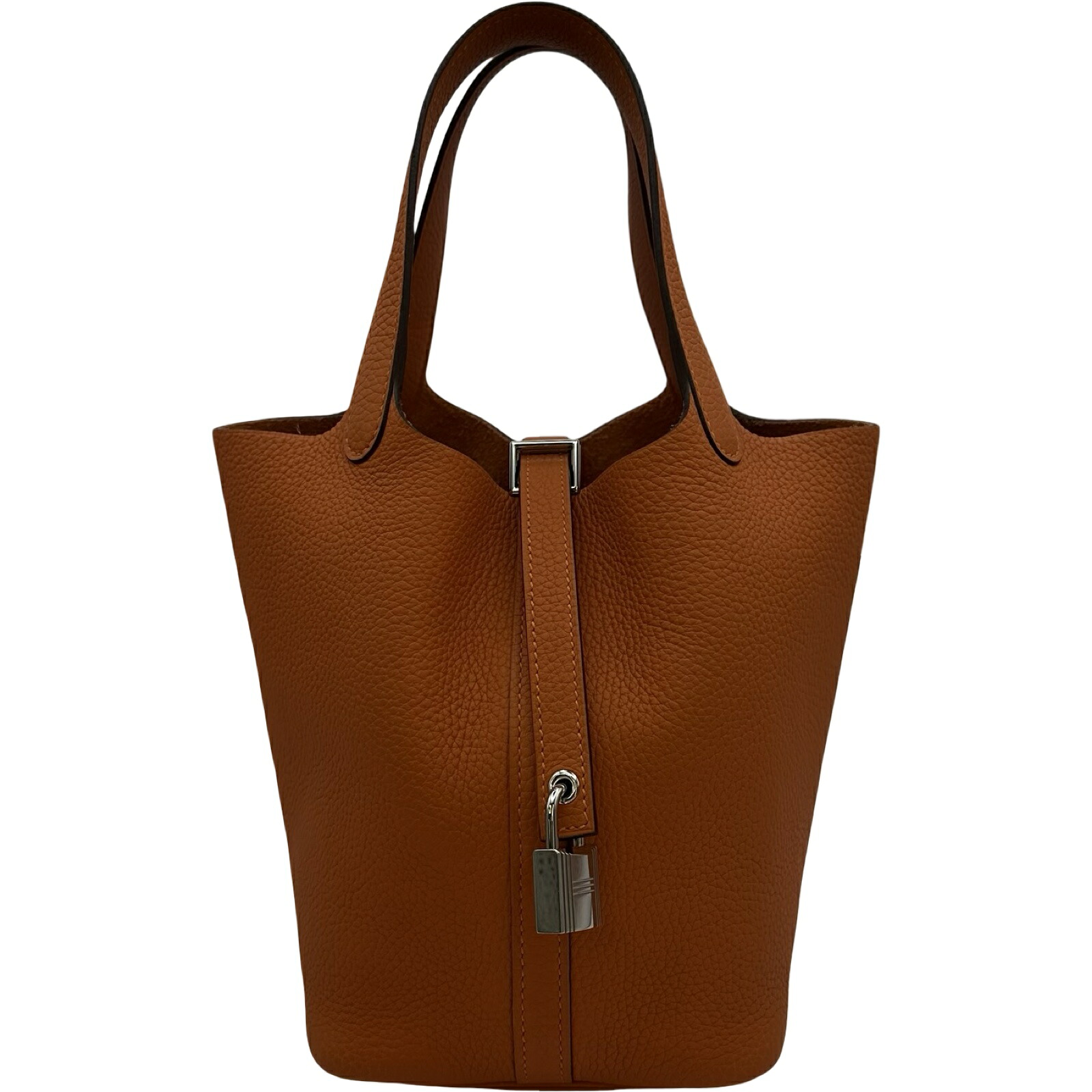エルメス HERMES ピコタンロックPM U刻 オレンジ シルバー金具 トリヨン レディース ハンドバッグ【中古】