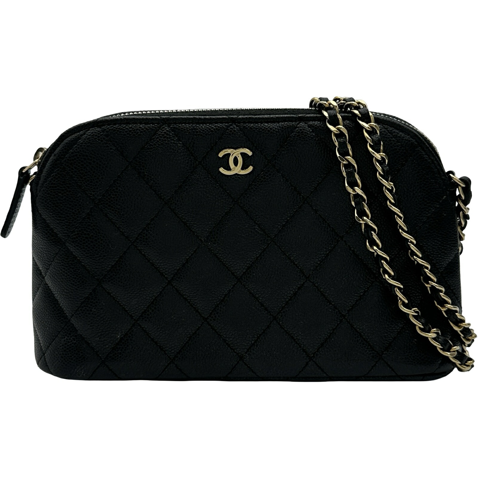 シャネル CHANEL クラシックチェーンショルダーバッグ AP4016 ブラック ゴールド金具 キャビア レディース ショルダーバッグ【中古】