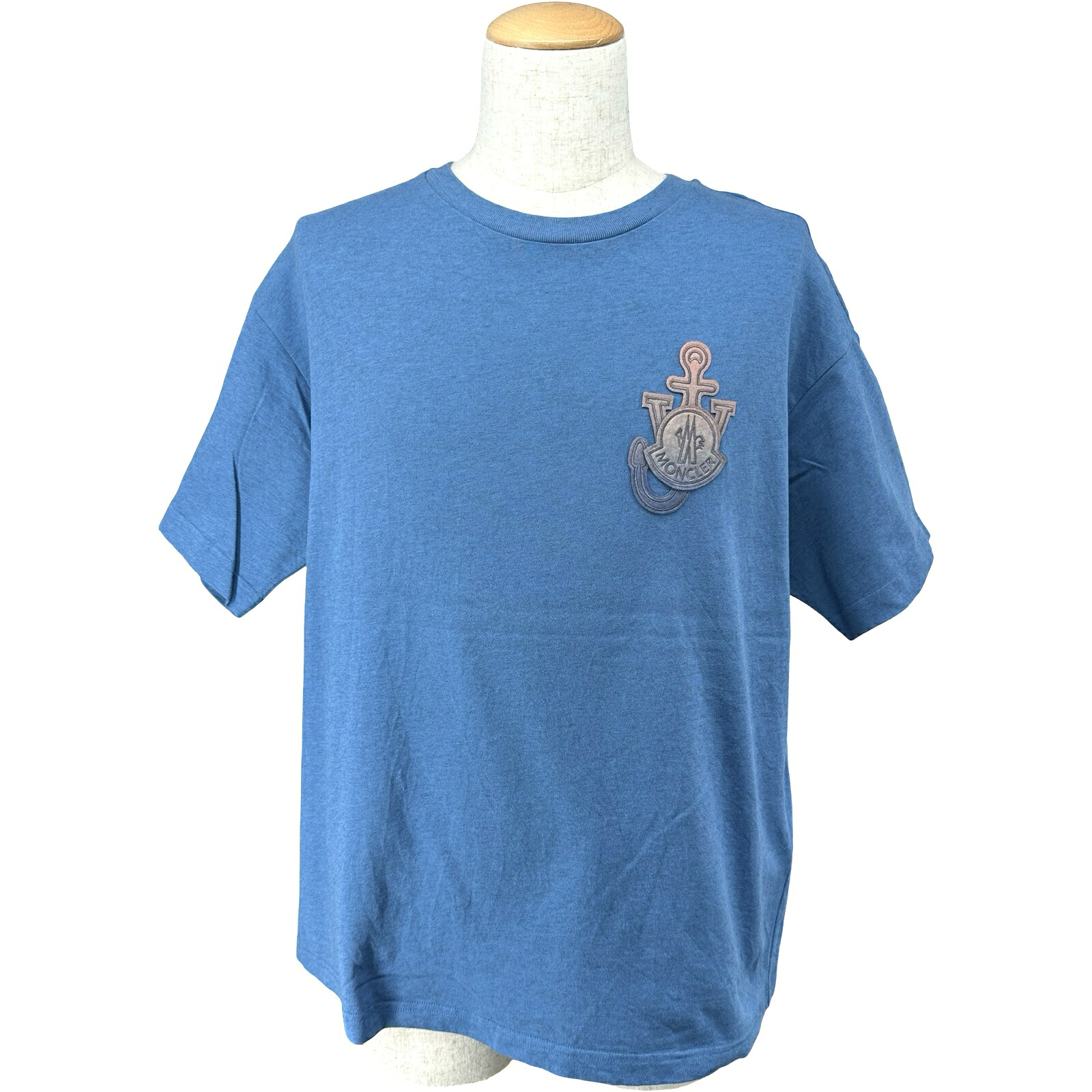モンク線路 MONCLER ×JW ANDERSON ロゴタイプ紋章半袖プルオーバー 青色 綿織物 メンズ 半袖Ｔシャツ【中古】