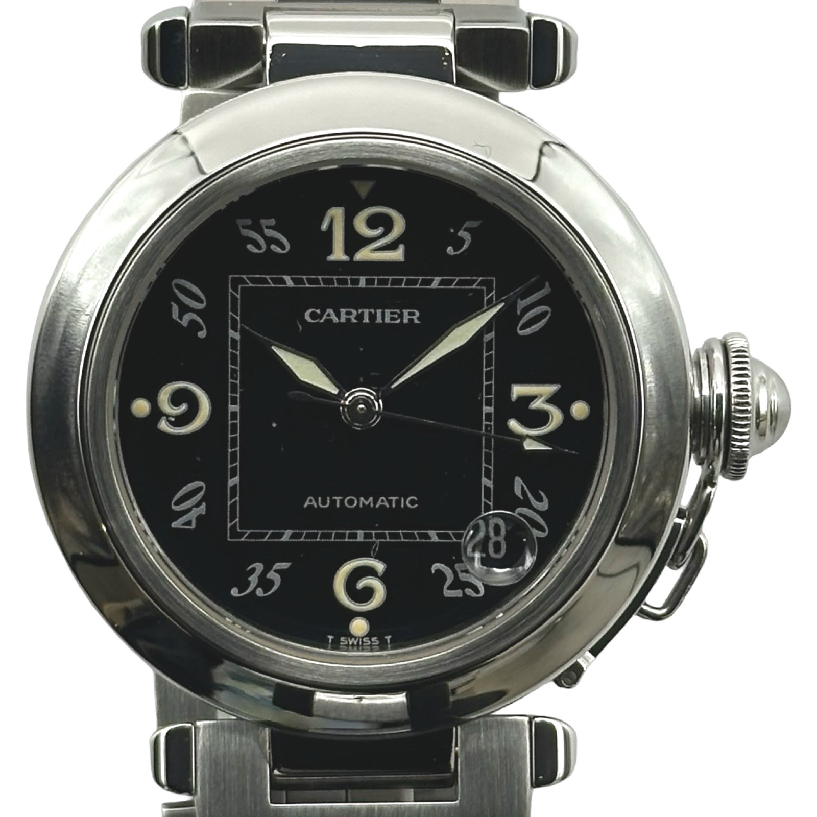 カルティエ Cartier パシャC W31043M7 ブラック ステンレススチール 自動巻き ユニセックス 腕時計【中古】