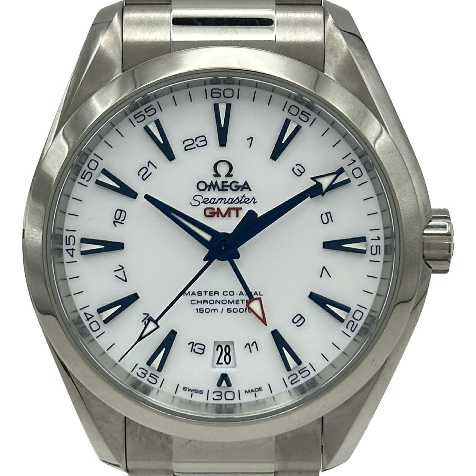オメガ OMEGA シーマスター アクアテラ 150M マスターコーアクシャル クロノメーター GMT 231.90.43.22.04.001 ホワイト チタン 自動巻き メンズ 腕時計【中古】