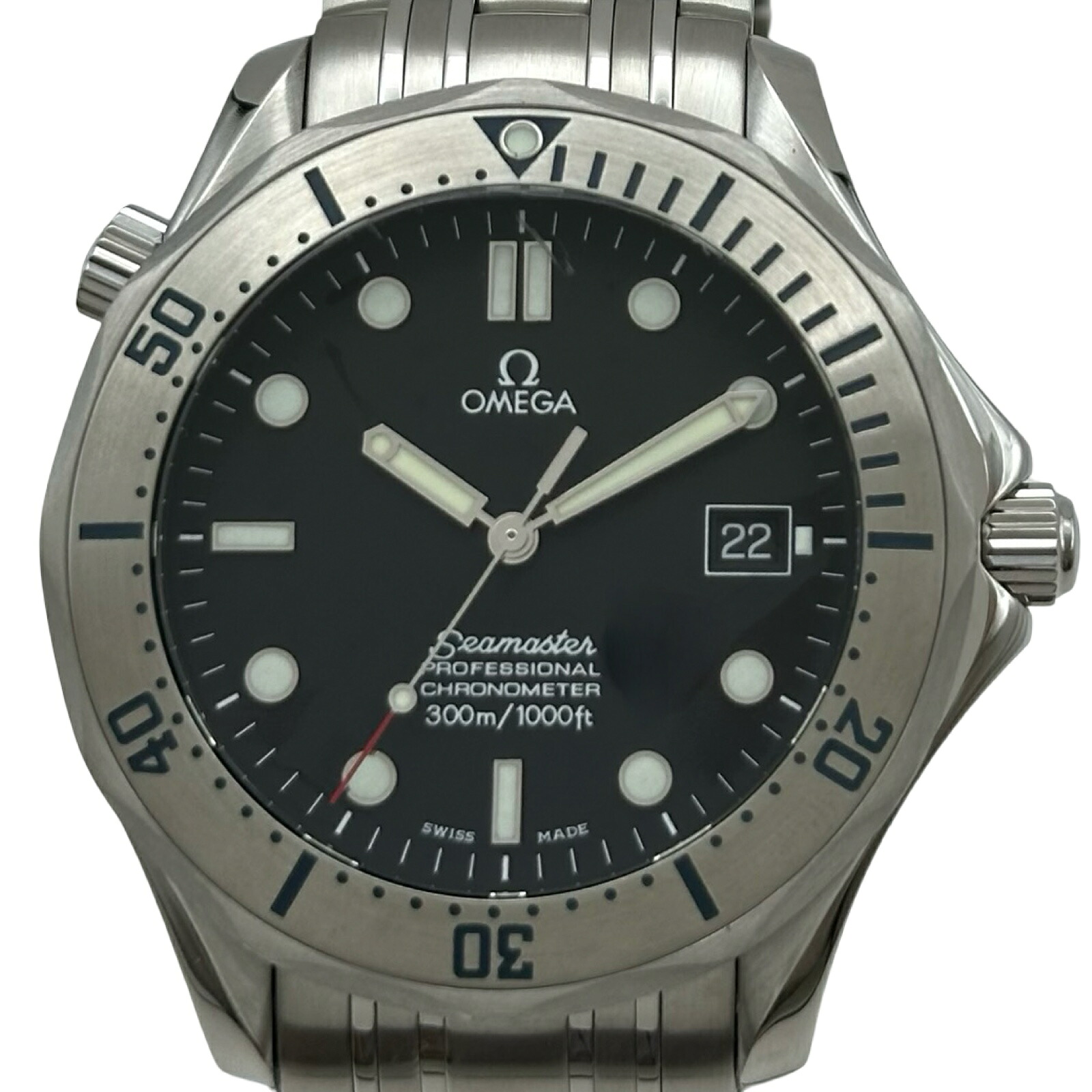 ゼロ OMEGA シーマスター 300 2251.50 黒いこと ステンレス鋼スチール写真 自動小銃一巻き メンズ ウオッチ【中古】