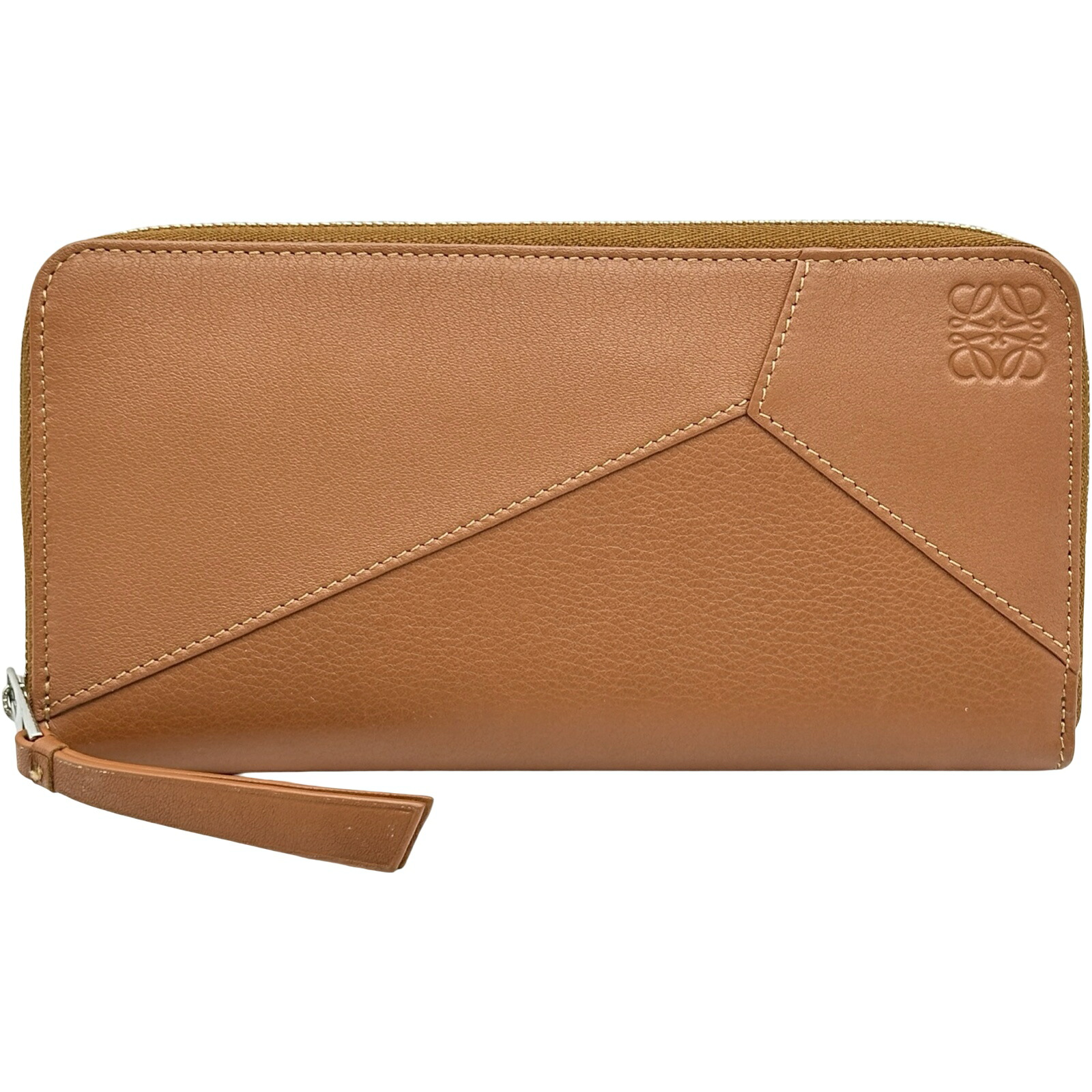 ロエベ LOEWE パズルジップアラウンドウォレット 赤銅色 なめし革 レディース 長紙入れ【中古】