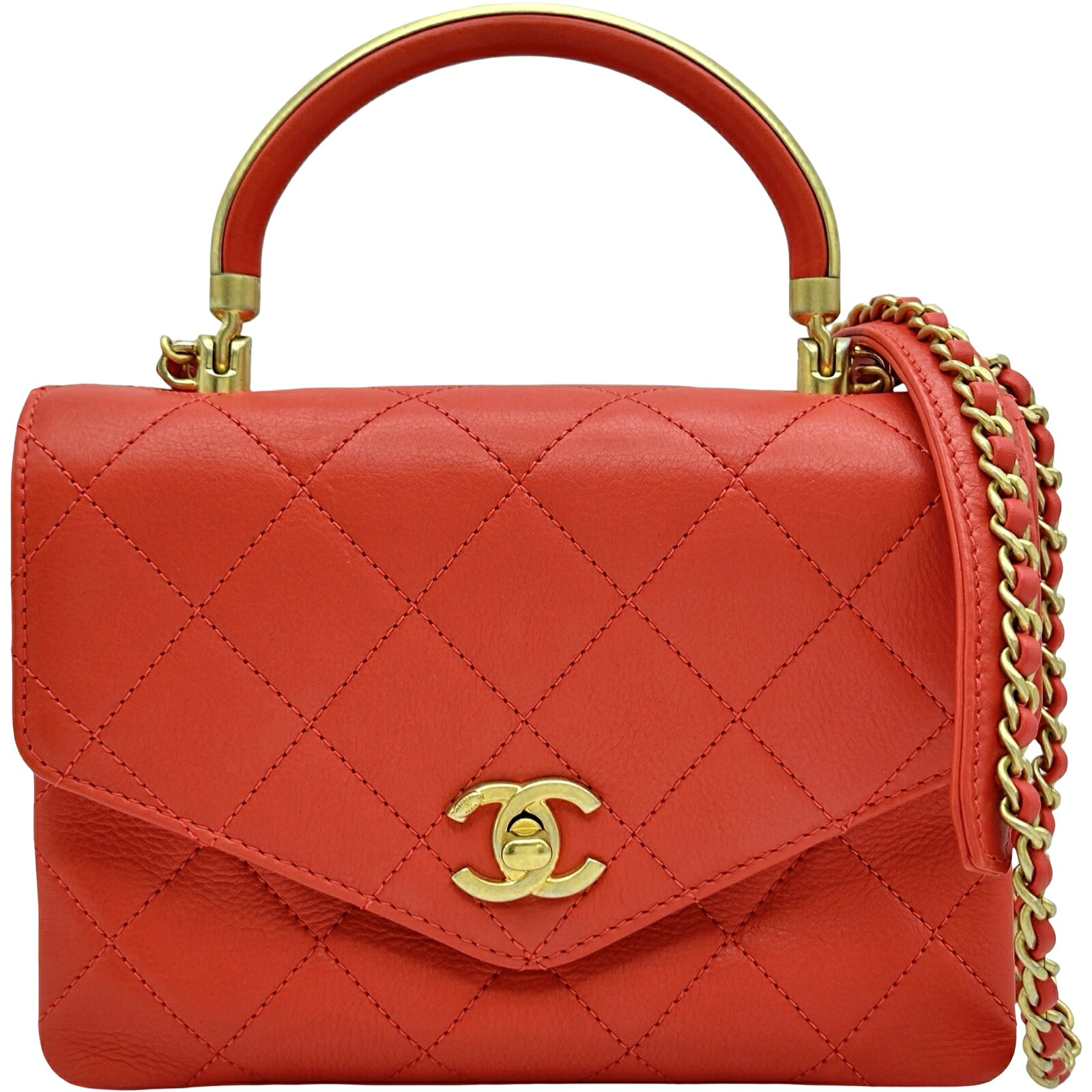 シャネル CHANEL マトラッセ2wayハンドバック AS0626 28番台 赤いこと/ゴールド金具 子ヒツジひと肌 レディース ショルダーバッグ【中古】 レディースバッグ-ショルダーバッグ・メッセンジャーバッグ