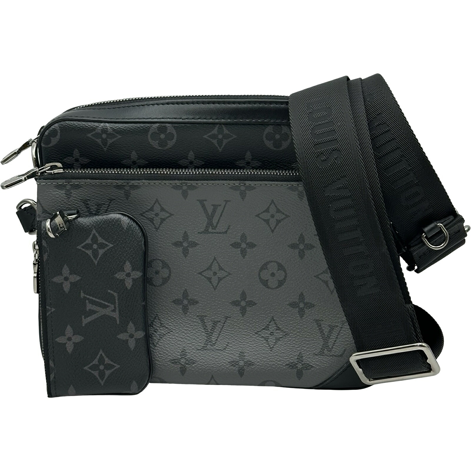 ルイ・ヴィトン LOUIS VUITTON トリオ・メッセンジャー M69443 ブラック モノグラム・エクリプスリバース メンズ ショルダーバッグ【中古】 136,000円