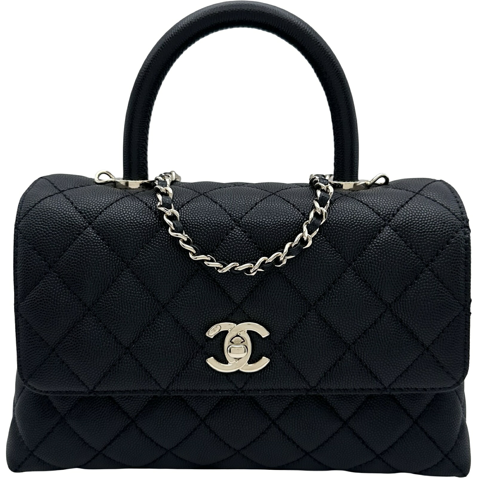 シャネル CHANEL ココハンドル XS A92990 ブラック ゴールド金具 キャビアスキン レディース ハンドバッグ【中古】