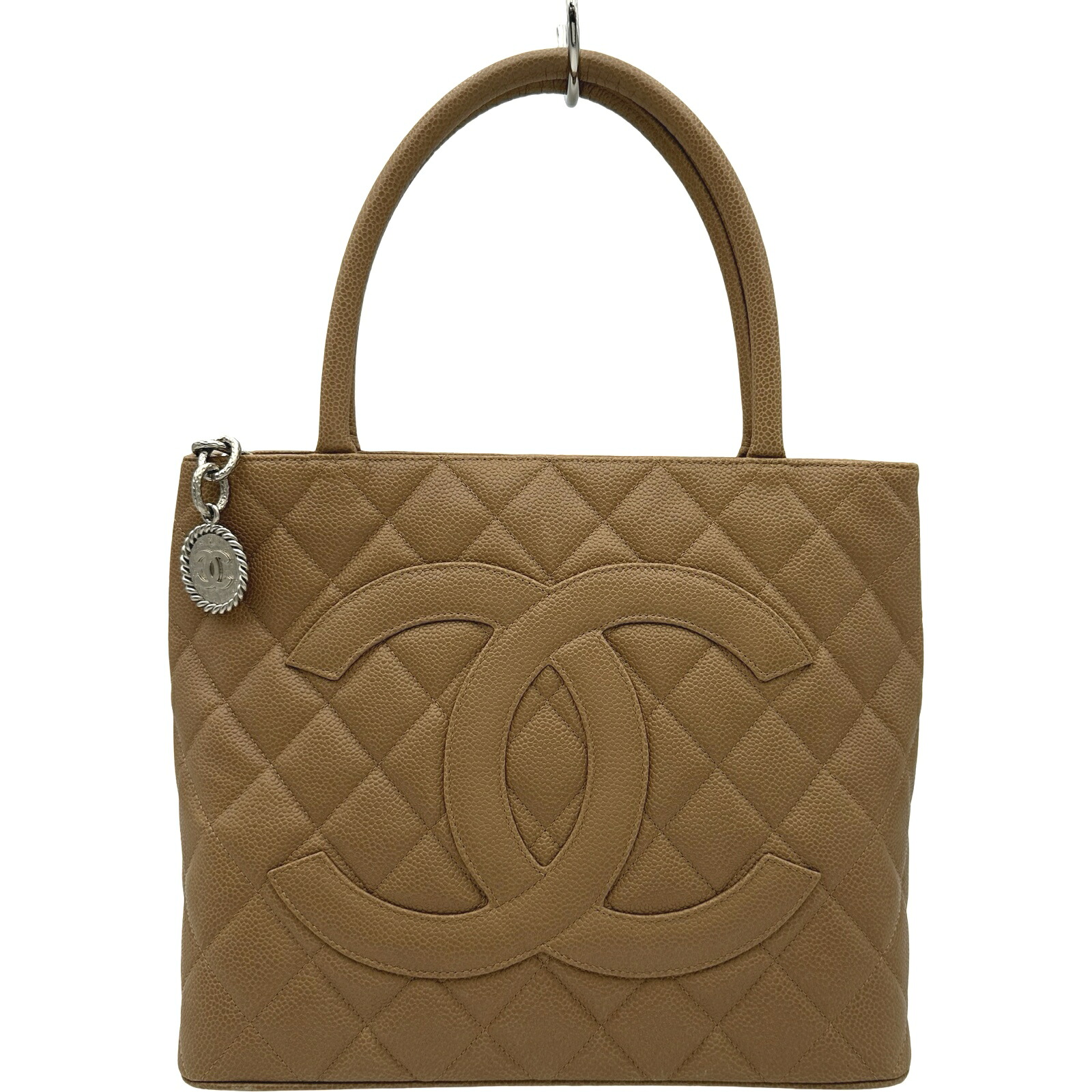 シャネル CHANEL 復刻トート A01804 11番台 ベージュ キャビア レディース ハンドバッグ【中古】