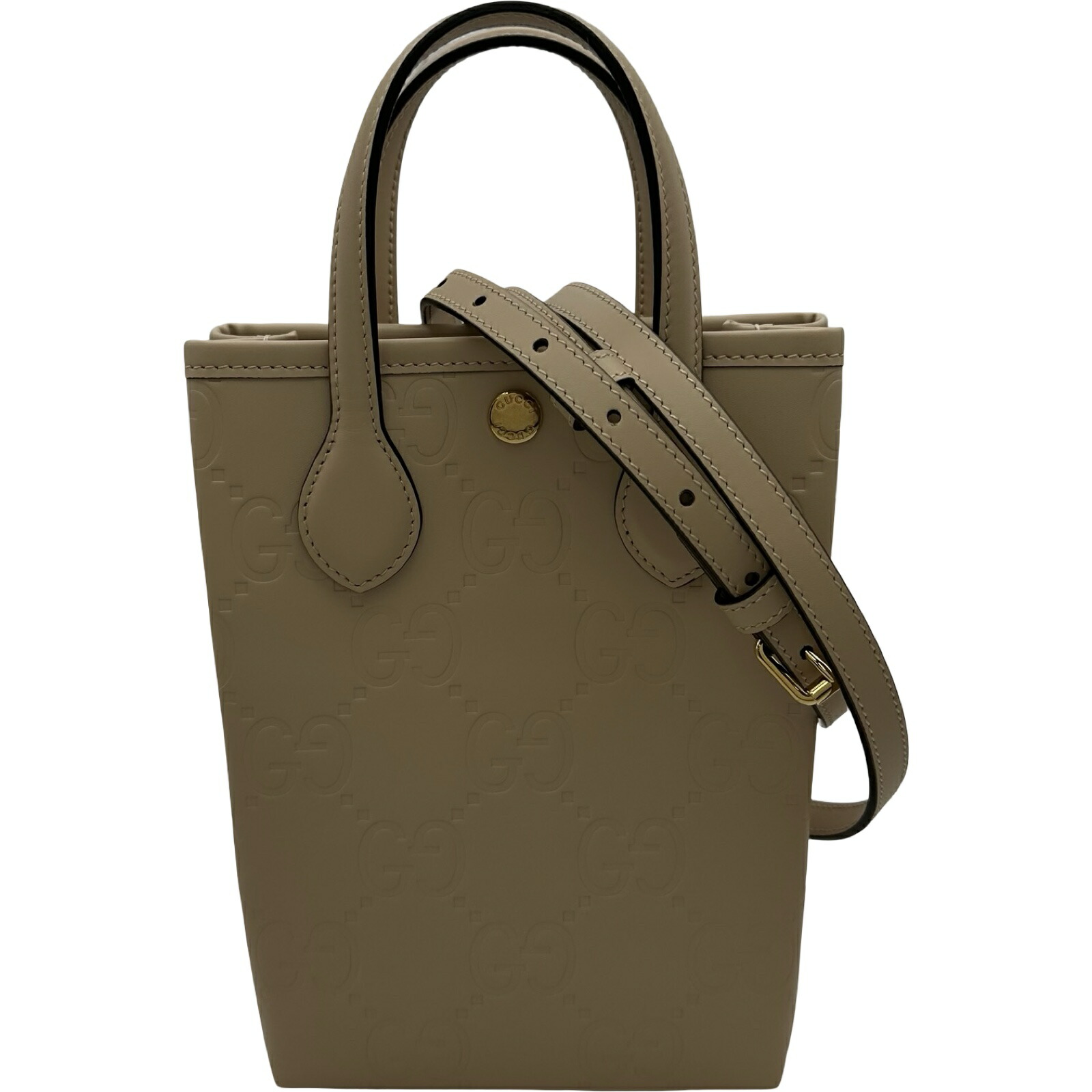 グッチ GUCCI GGスーパーミニバッグ 790133 ベージュ レザー レディース ショルダーバッグ【中古】｜OKURA（おお蔵）店